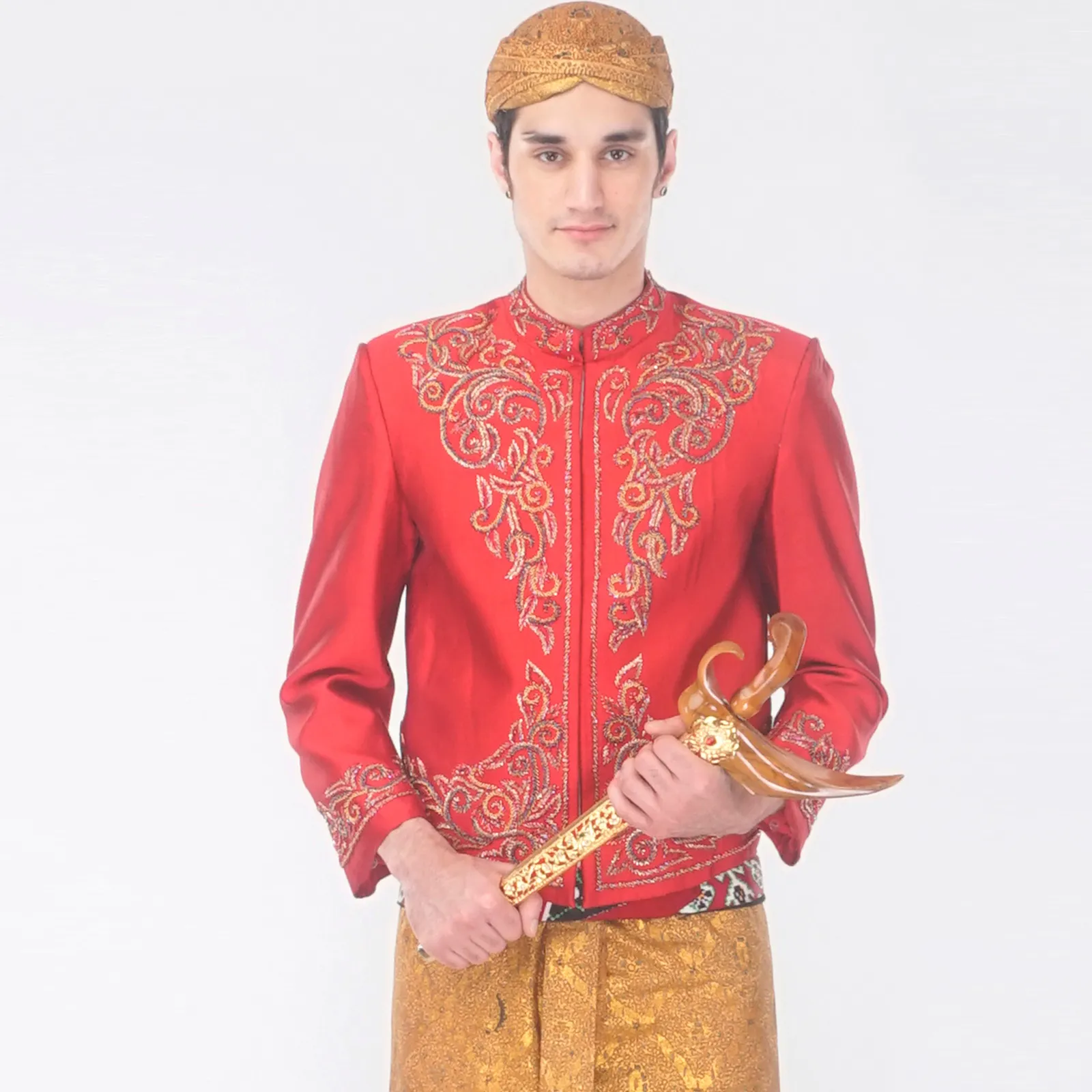 (BJ-085) Beskap Pengantin Merah Trisanti