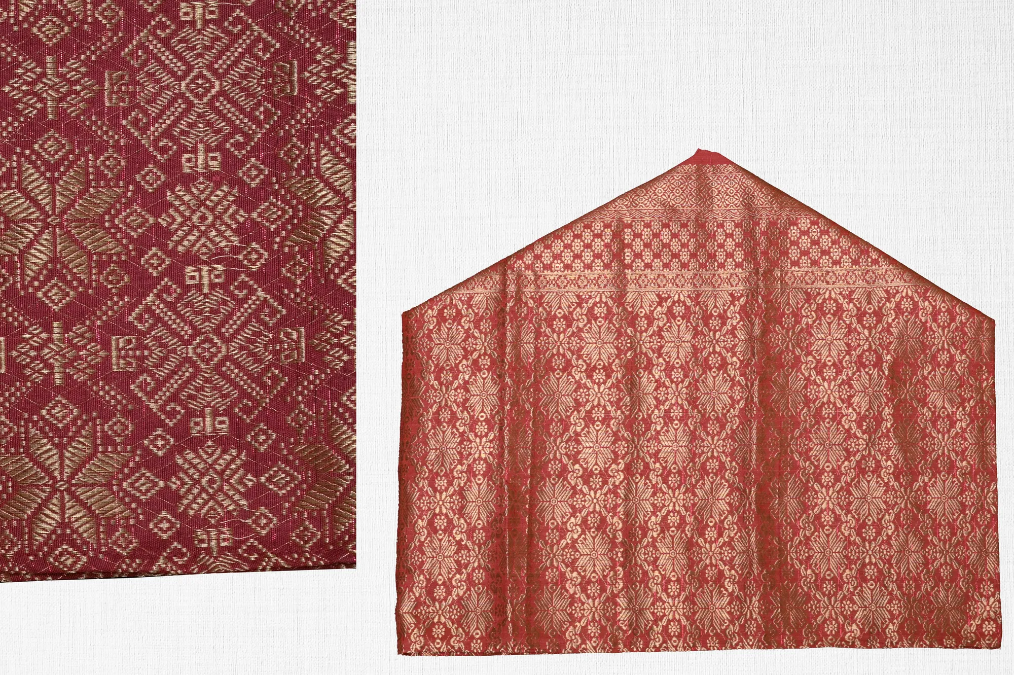 (KAT-099) Kain Songket Marun Baru