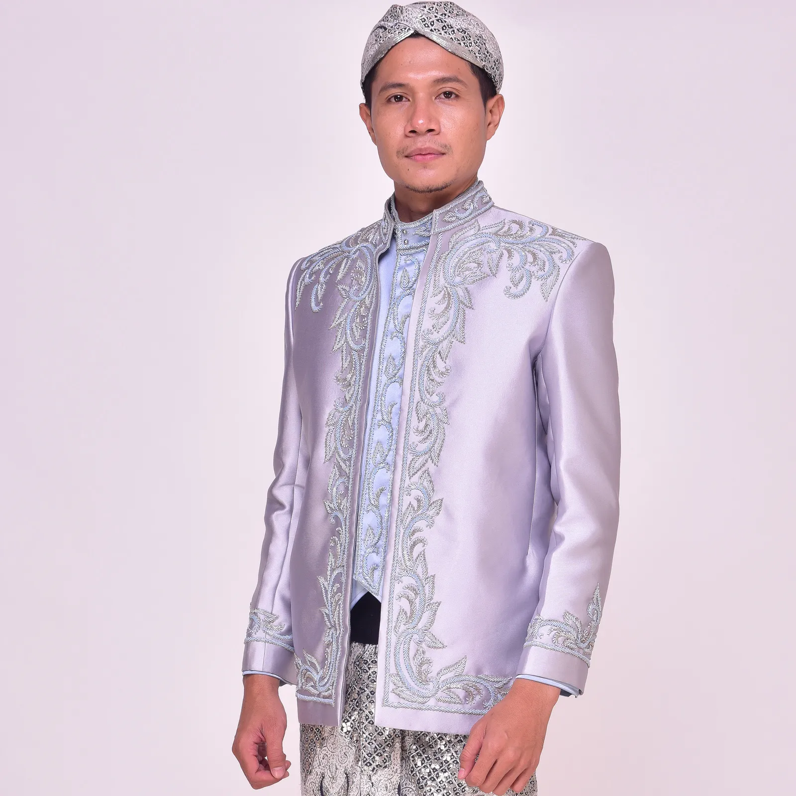 (BS-126) Beskap Pengantin Silver Mint Mega