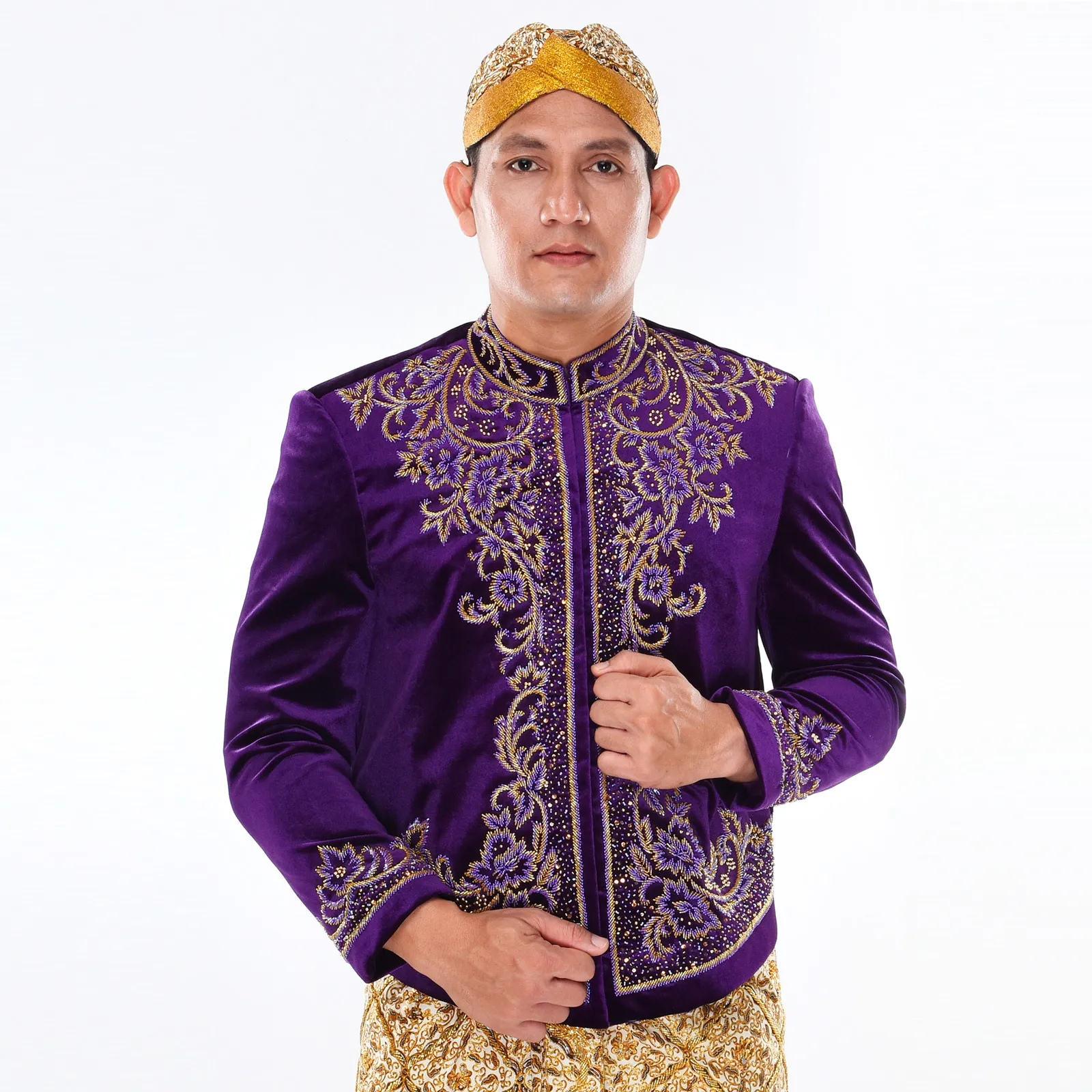 (BJ-040) Beskap Pengantin Bludru Ungu Irdha