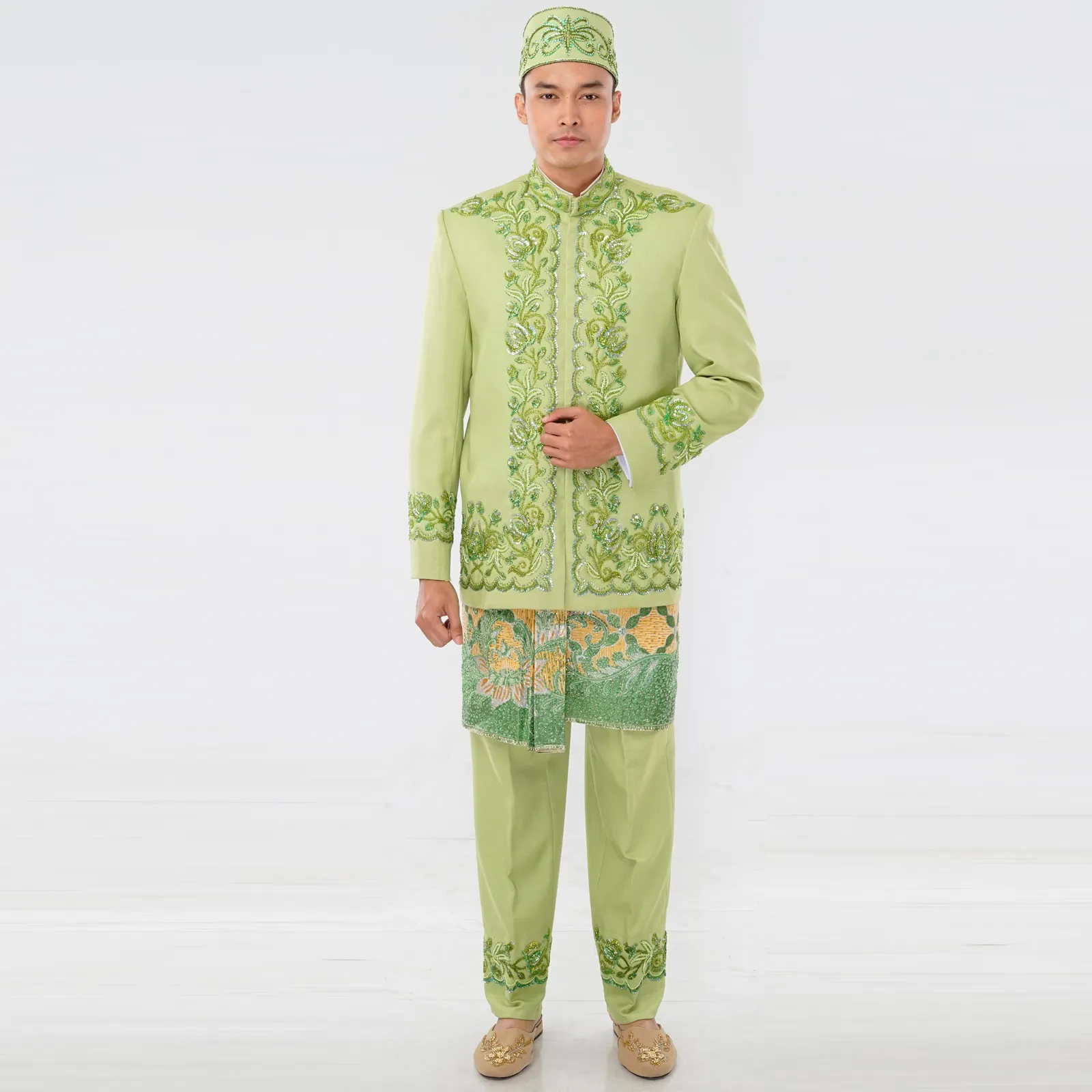 (BS-066) Beskap Pengantin Hijau Rina