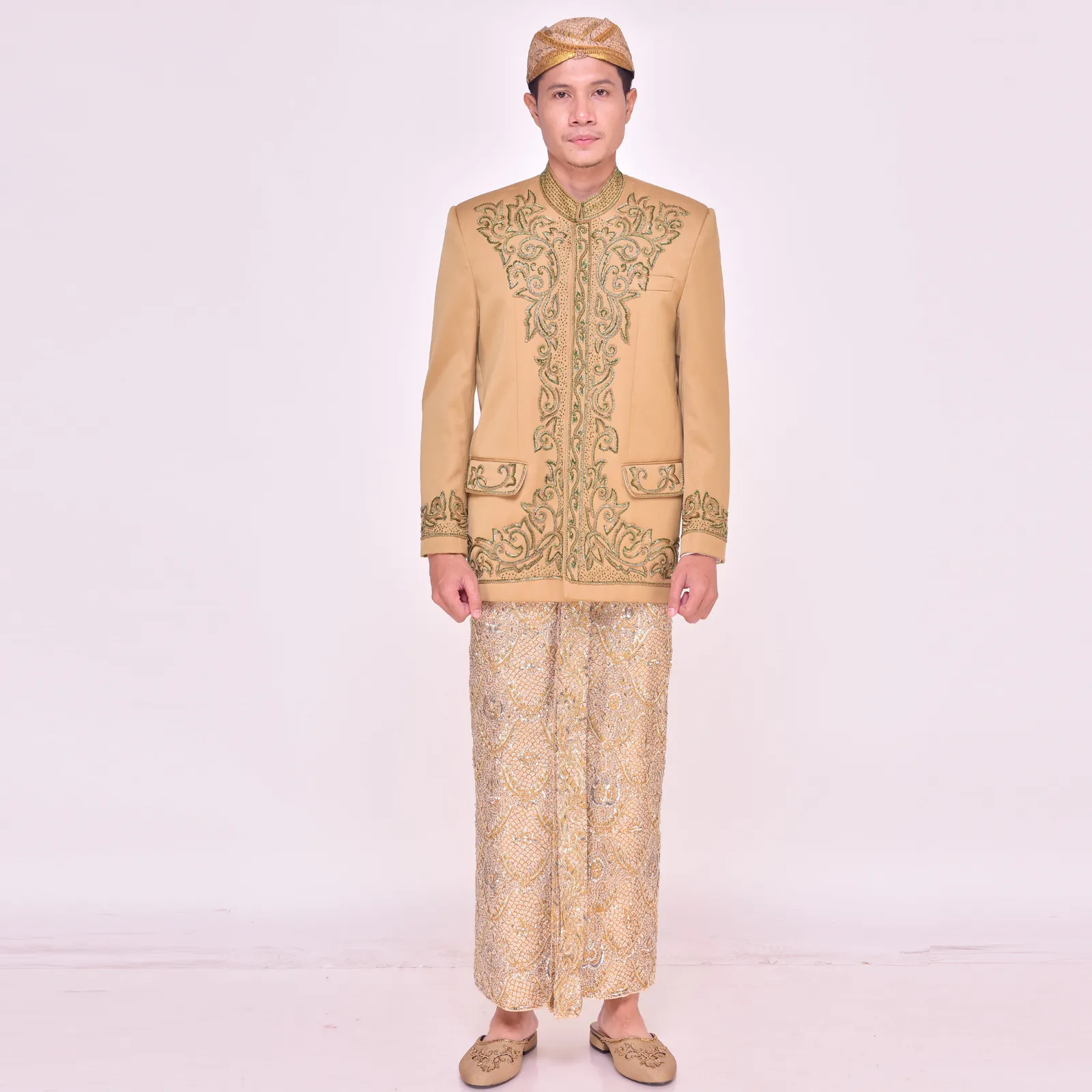 (BS-135) Beskap Pengantin Hijau Gold Vivi