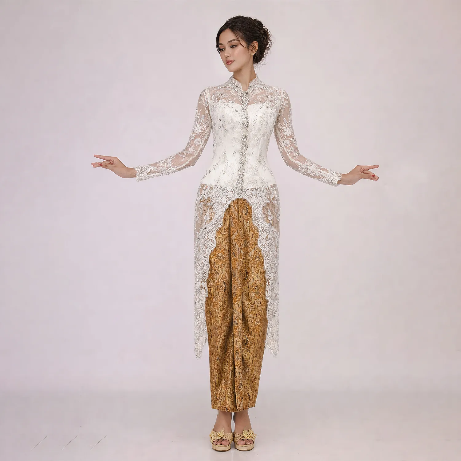 (KE-116) Kebaya Pengantin Putih Benya
