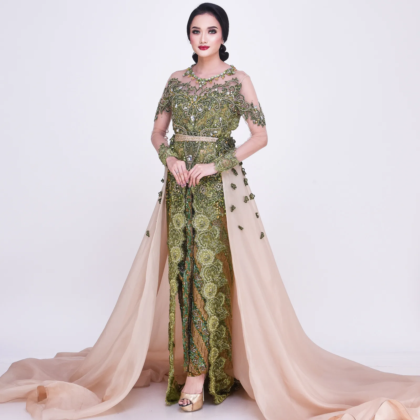 (KE-105) Kebaya Pengantin Hijau Judish