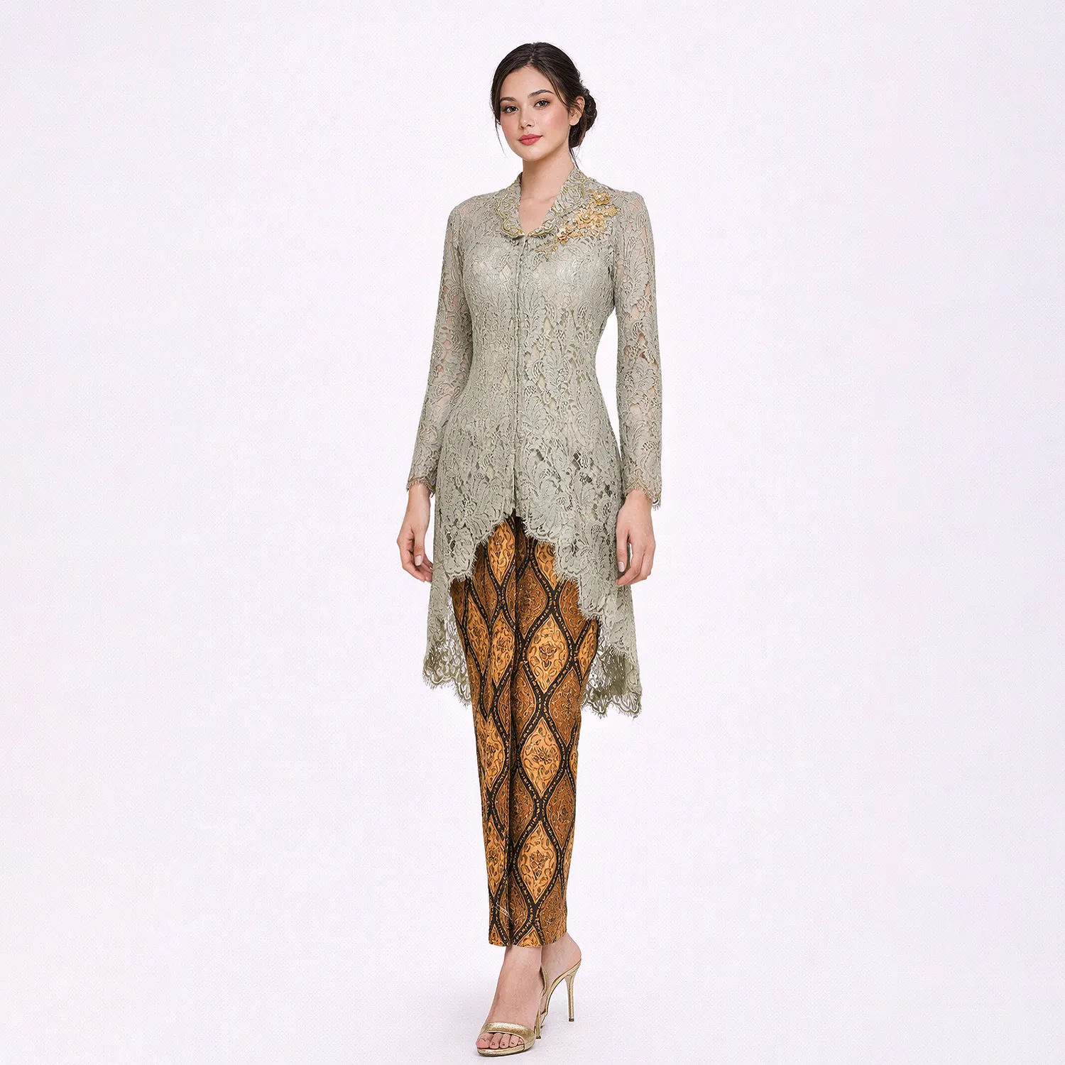 (BT-050) Kebaya Bridesmaid/Engagement/Graduation Brukat Hijau Olive