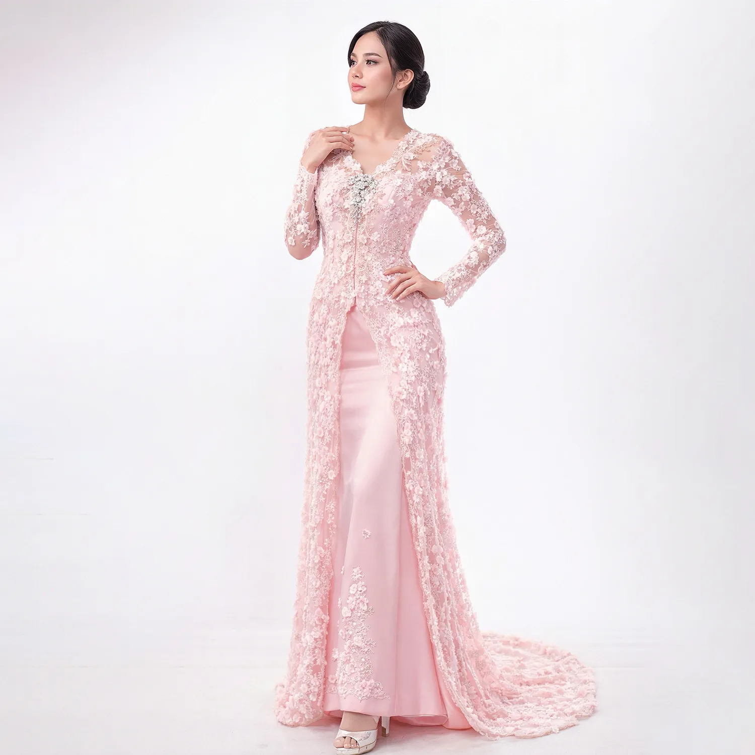 (KR-123) Kebaya Pengantin Salem Flower Anita