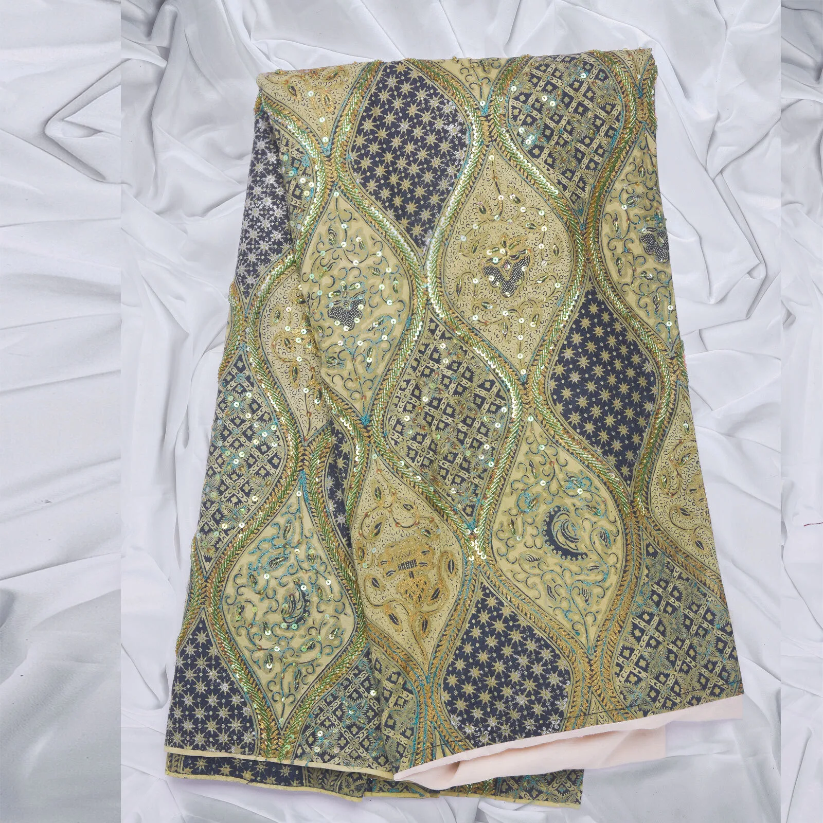 (KAM-120) Kain Pengantin Sunda/Solo Fikti Hijau