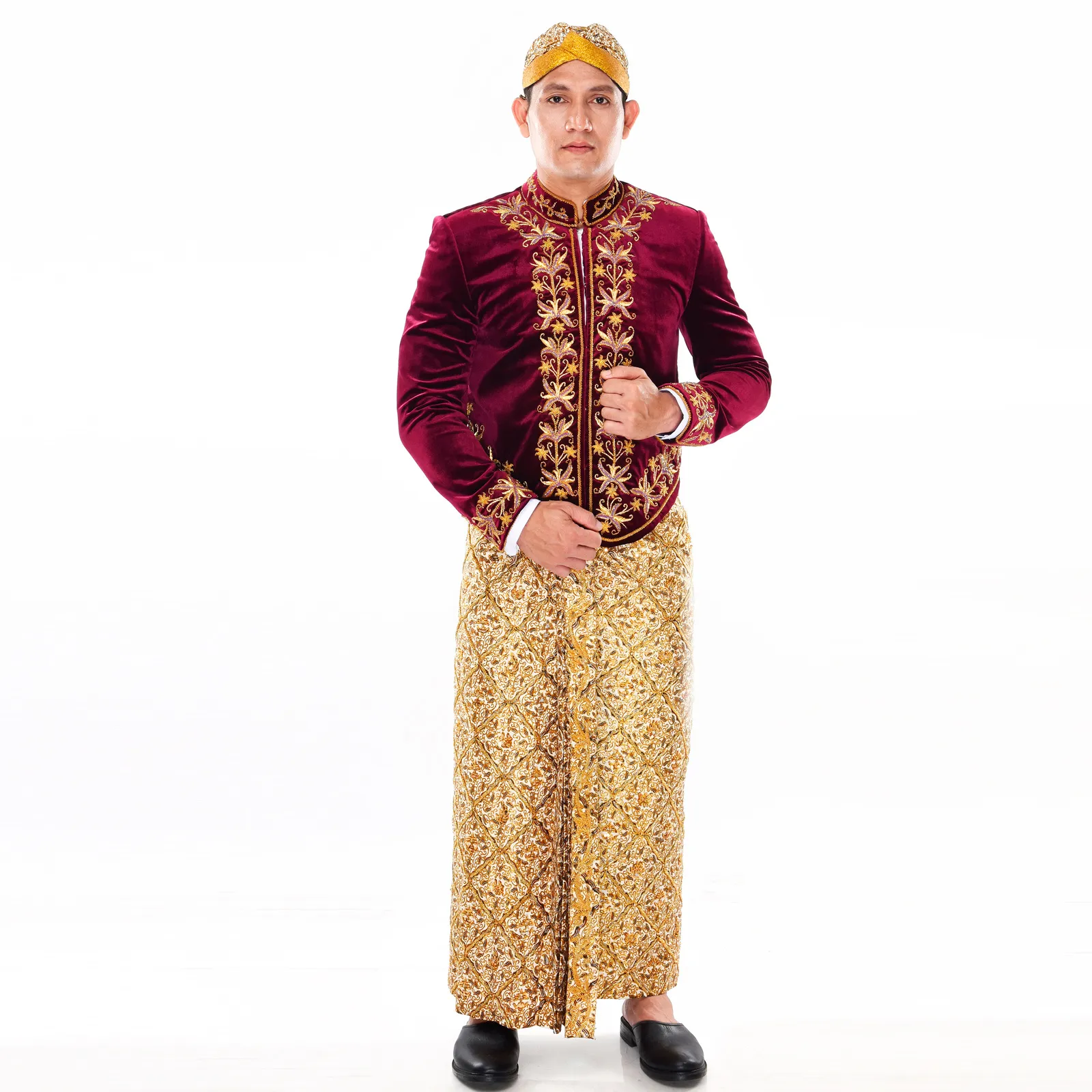 (BJ-035) Beskap Pengantin Bludru Ungu Riska