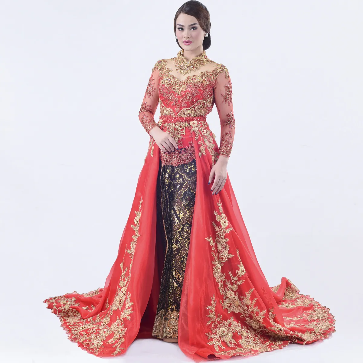 (KE-055) Kebaya Pengantin Merah Data