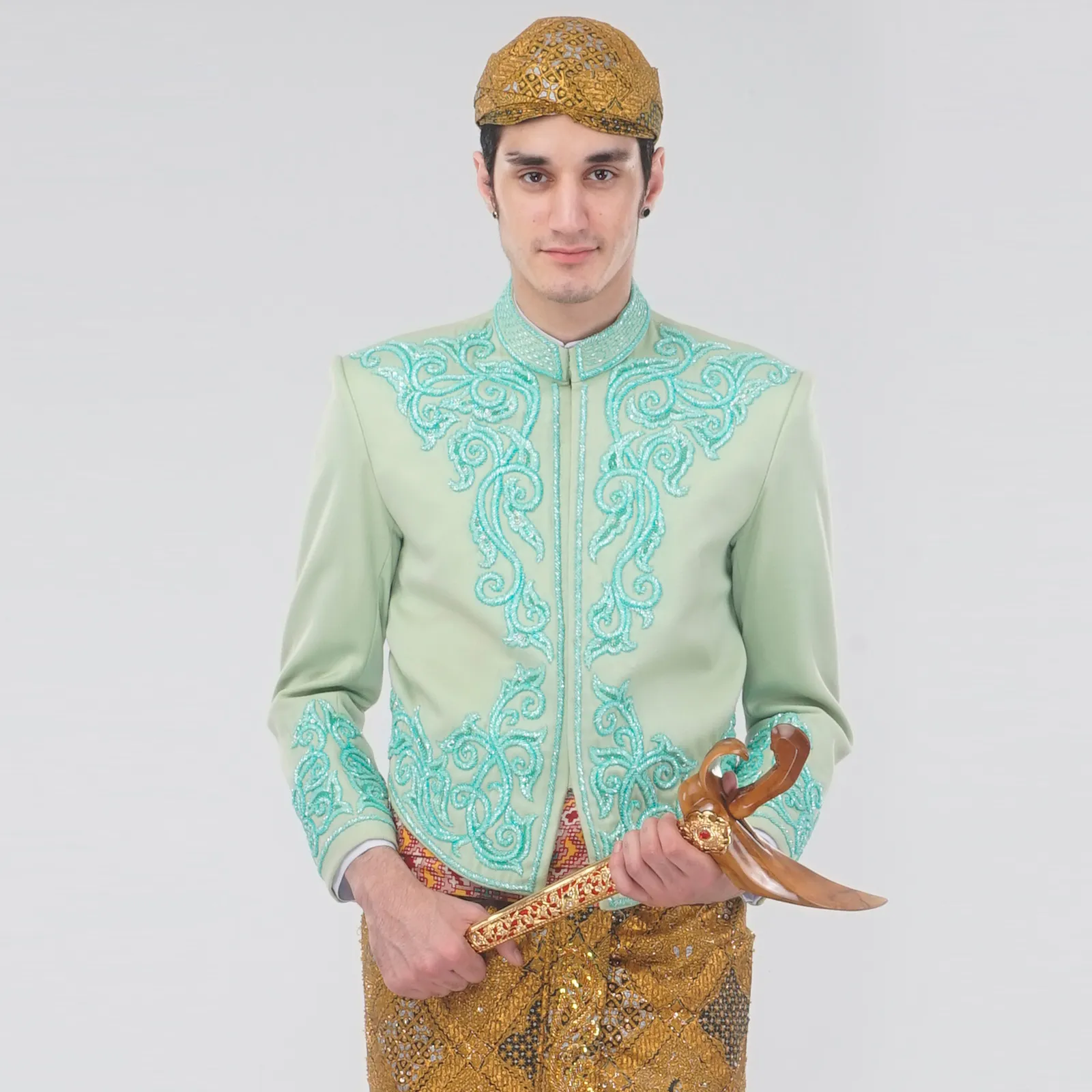 (BJ-073) Beskap Pengantin Hijau Raga