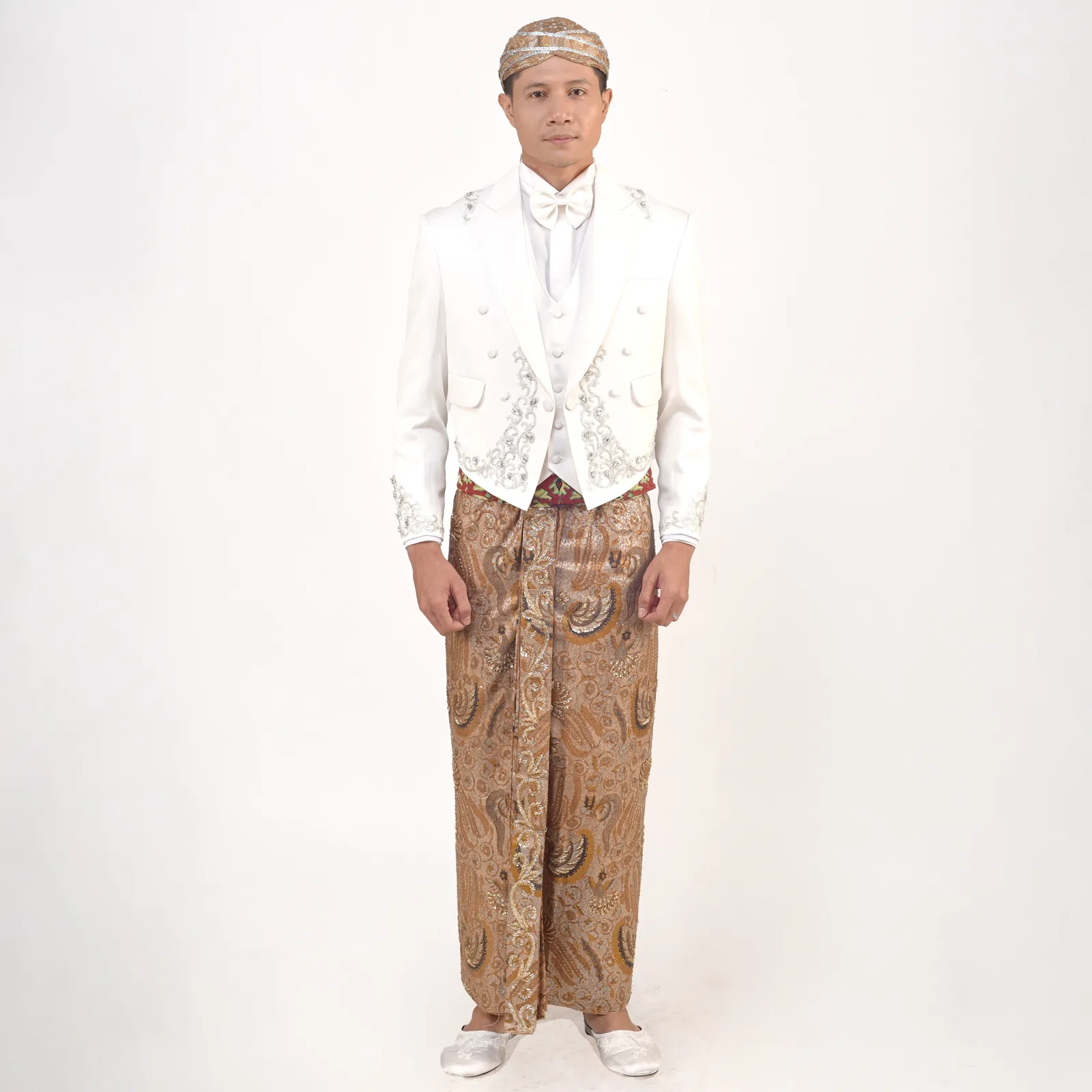 (BJ-169) Beskap Pengantin Putih Gebrina