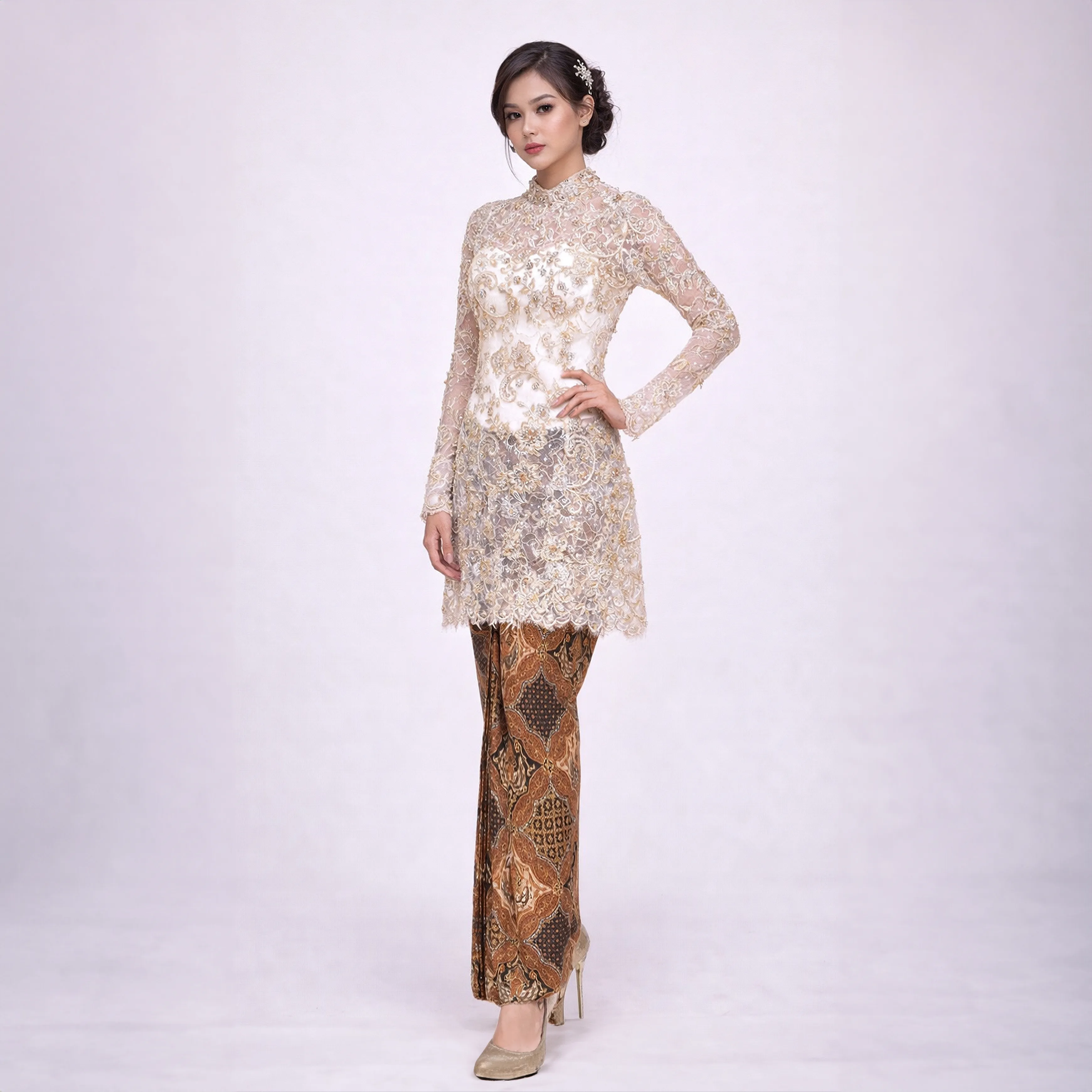 (KE-084) Kebaya Pengantin Gading Paris