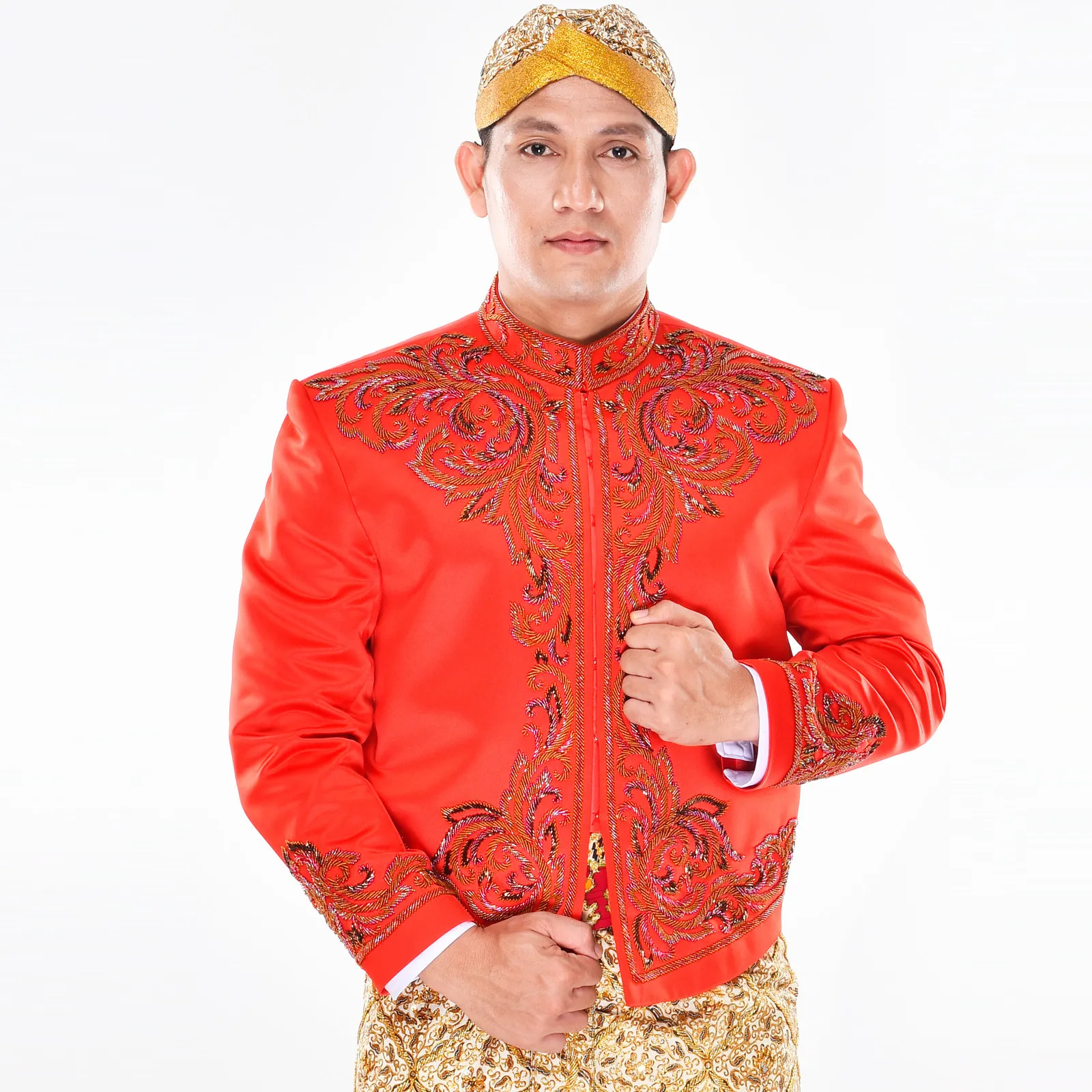 (BJ-083) Beskap Pengantin Merah Reizika