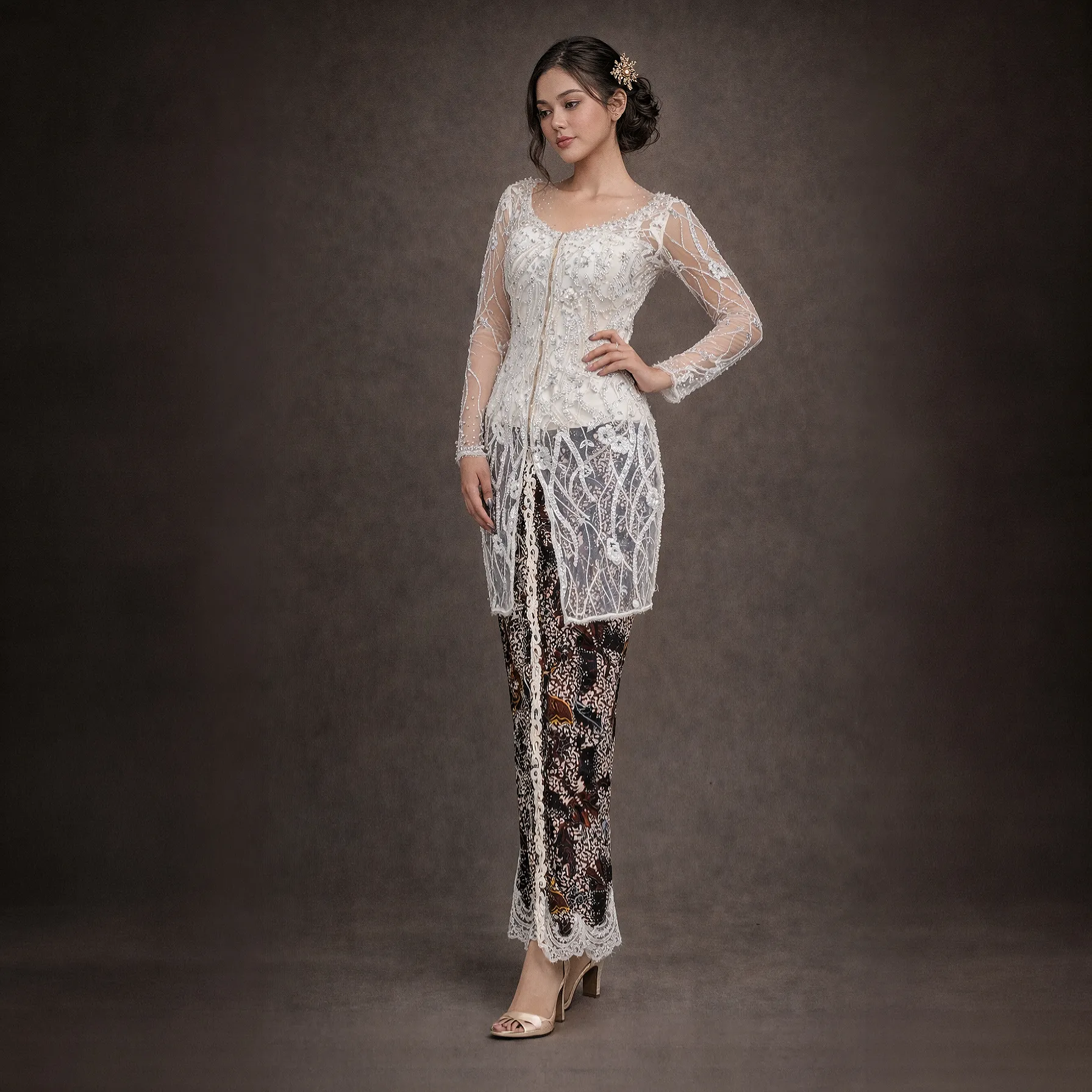 (KM-PU021) Kebaya Pengantin BW Salur
