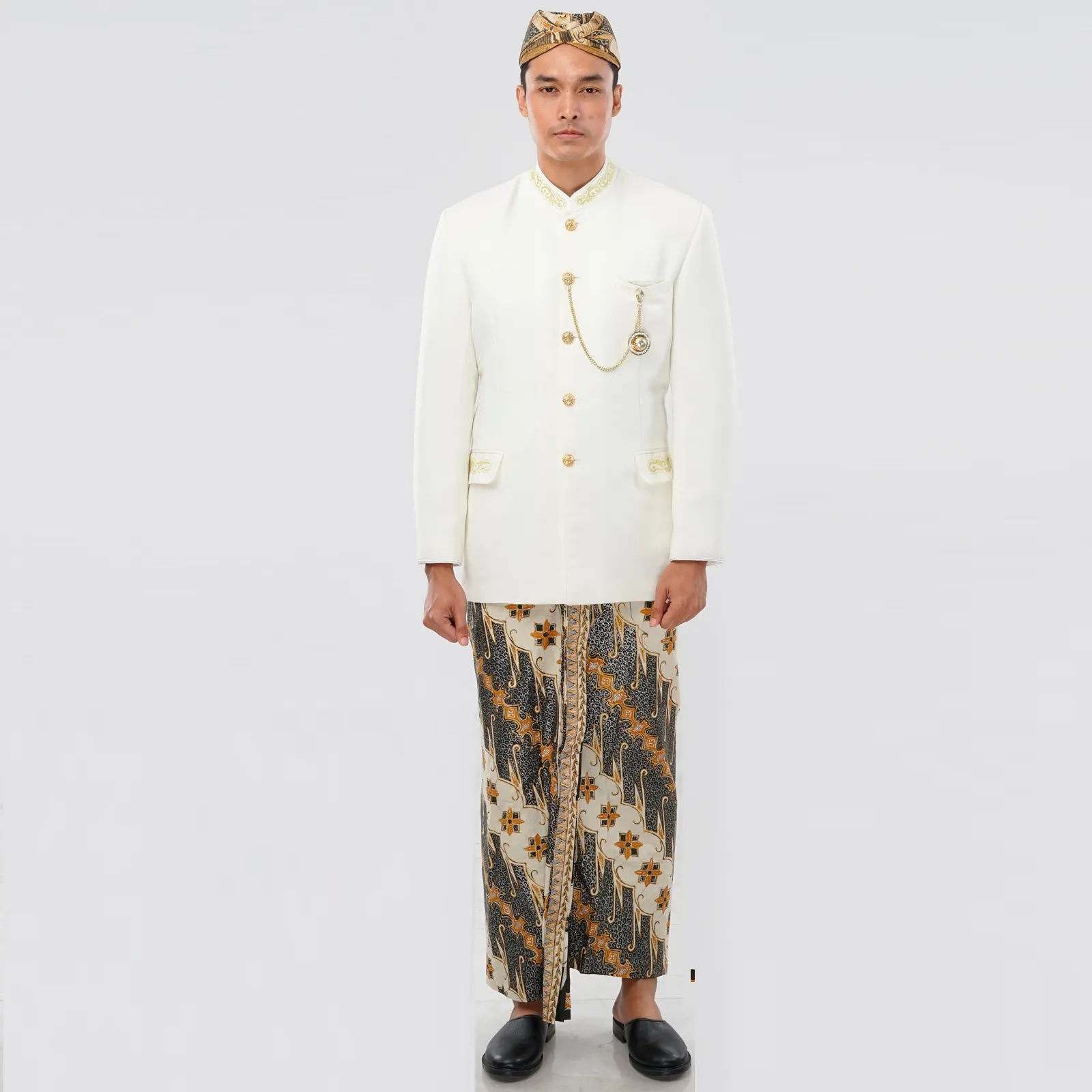 (ATS-008) Beskap Cream Bordir Bandung