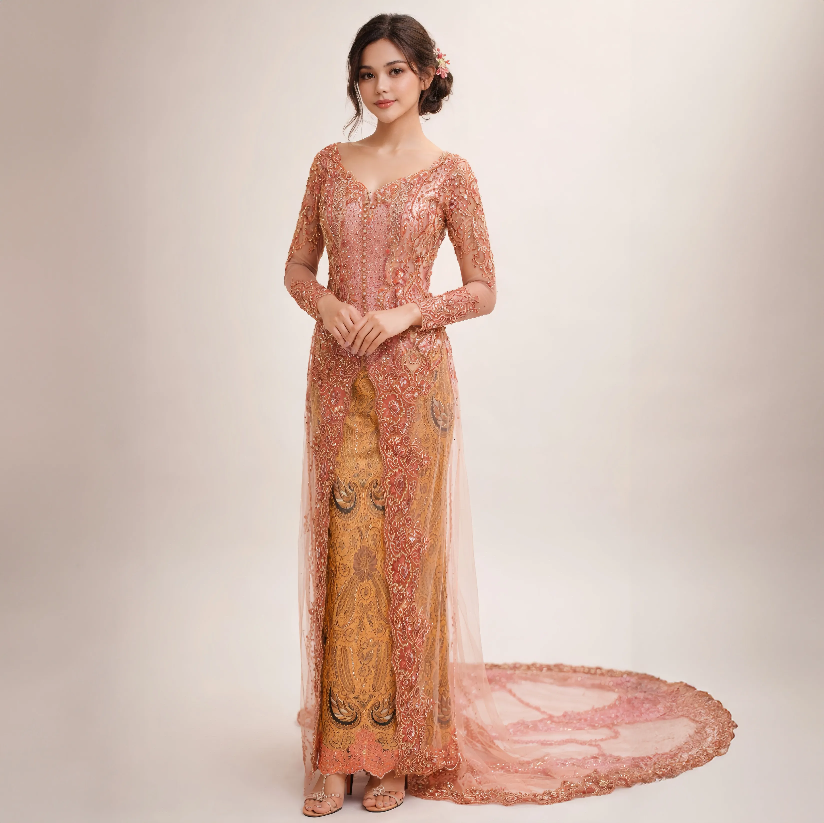 (KE-110) Kebaya Pengantin Teracota Dea