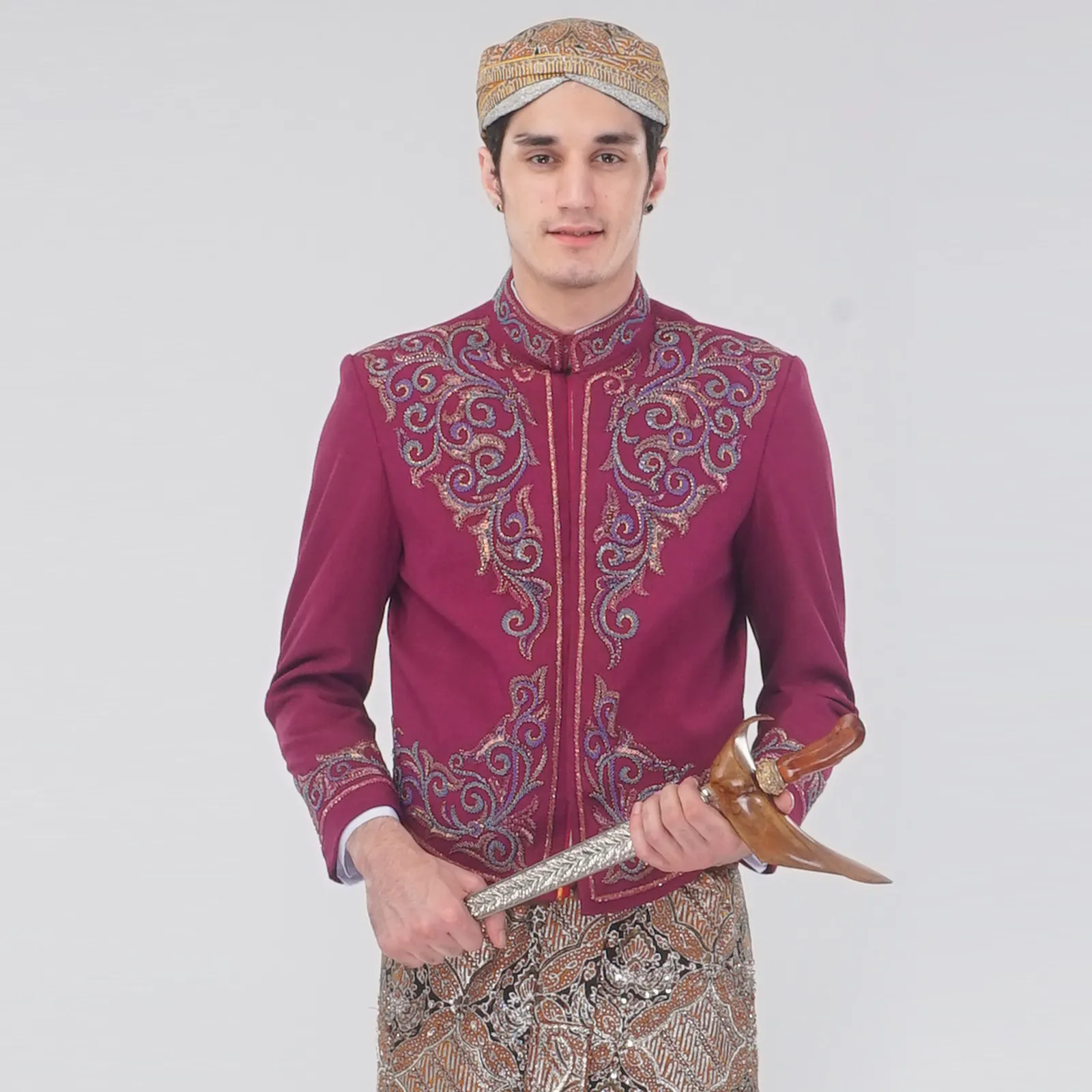 (BJ-097) Beskap Pengantin Ungu Agris Melinda