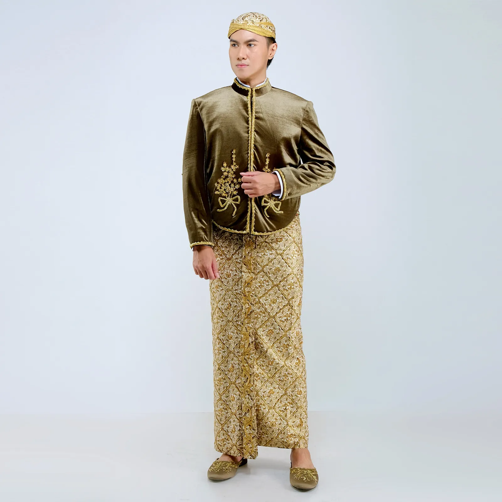 (BJ-191) Beskap Pengantin Bludru Hijau Classic