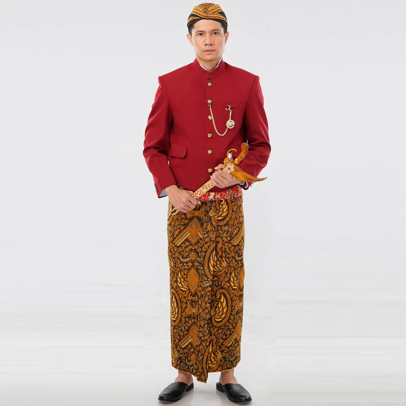 (ATJ-023) Beskap Merah Ati Polos Atela