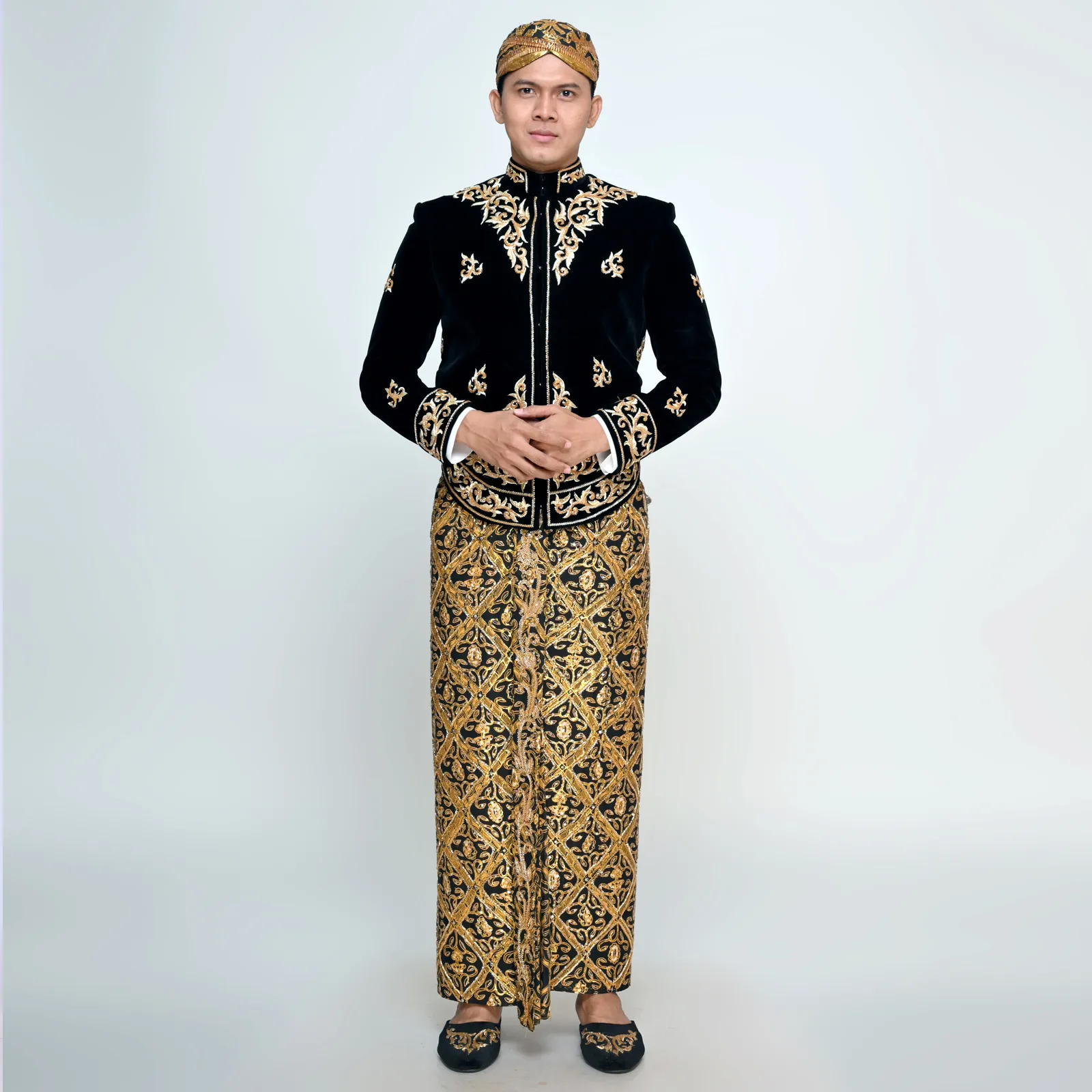 (BJ-183) Beskap Pengantin Bludru Hitam Elida (New)