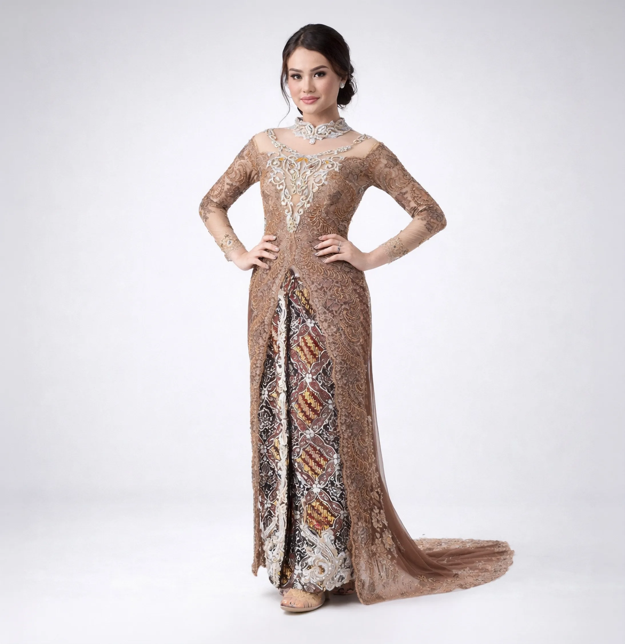 (KM-CO003) Kebaya Pengantin Coklat Kenny