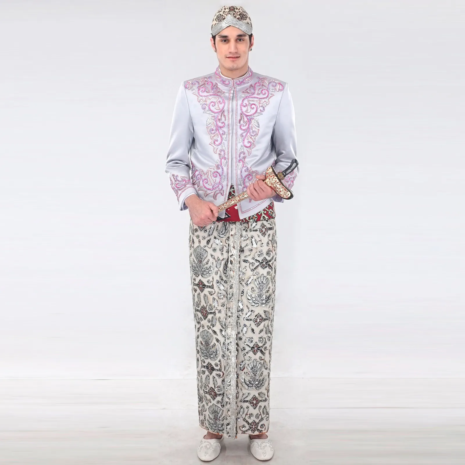 (BJ-004) Beskap Pengantin Abu Pink Peppy