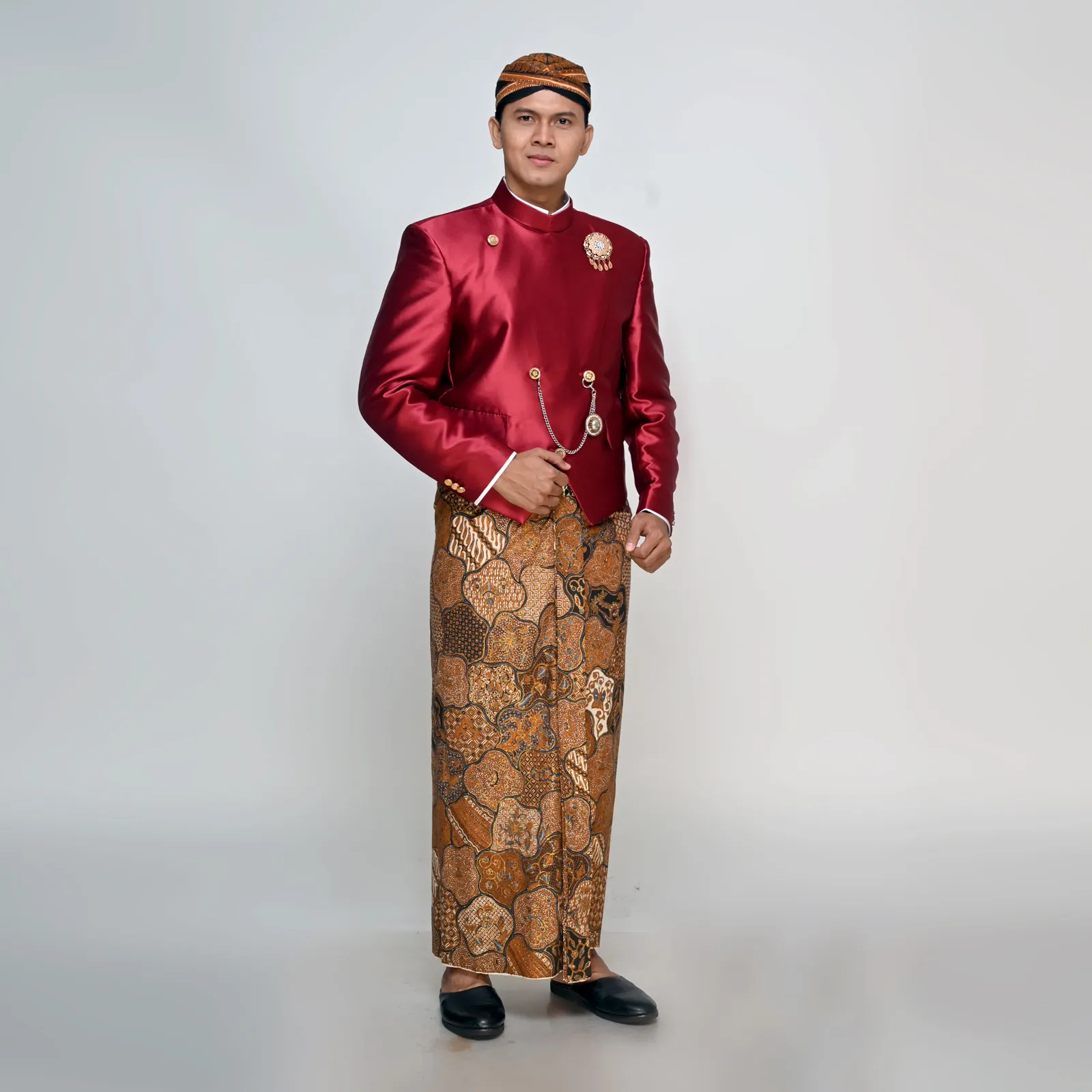 (ATJ-050) Beskap Merah Marun Polos Cekak