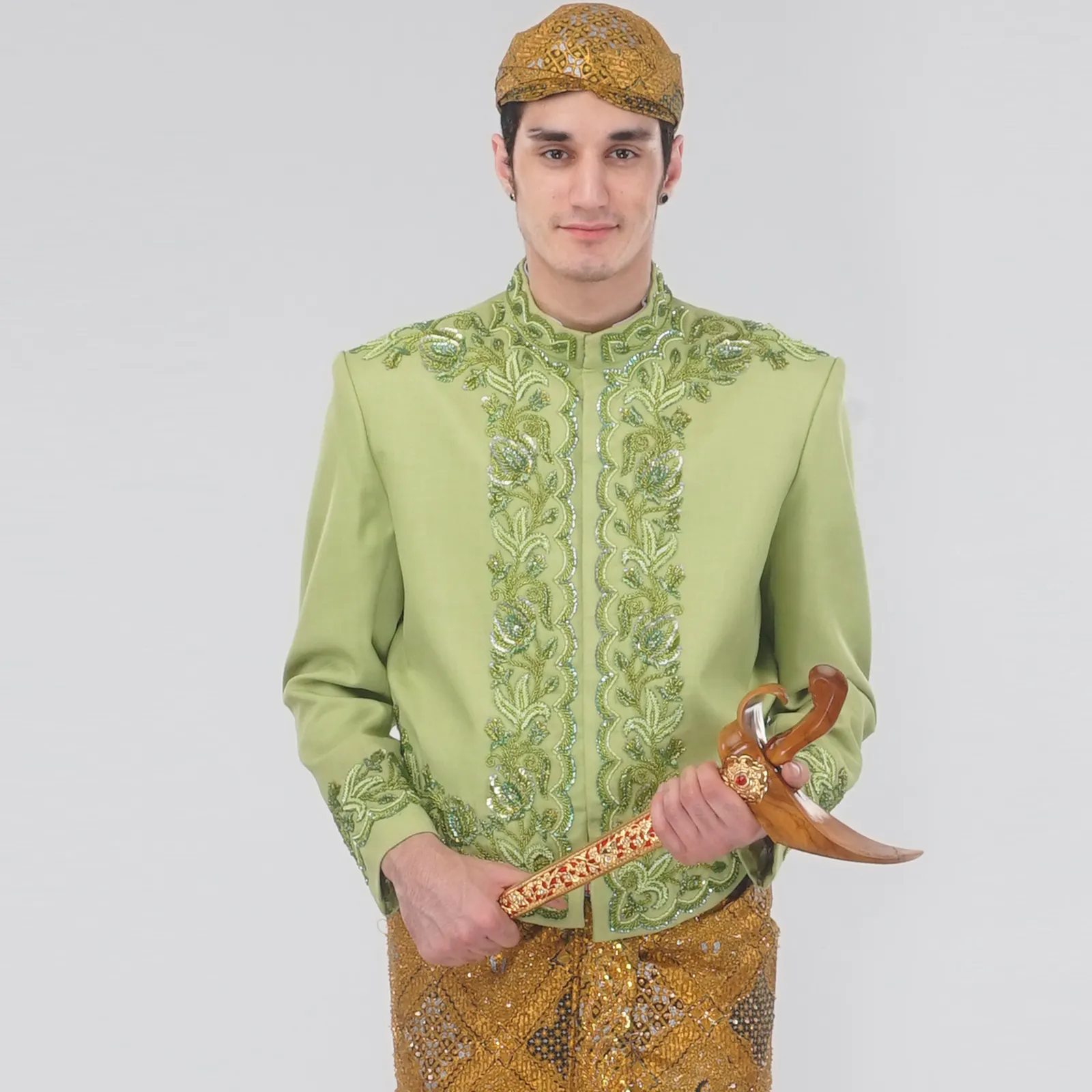 (BJ-074) Beskap Pengantin Hijau Rina