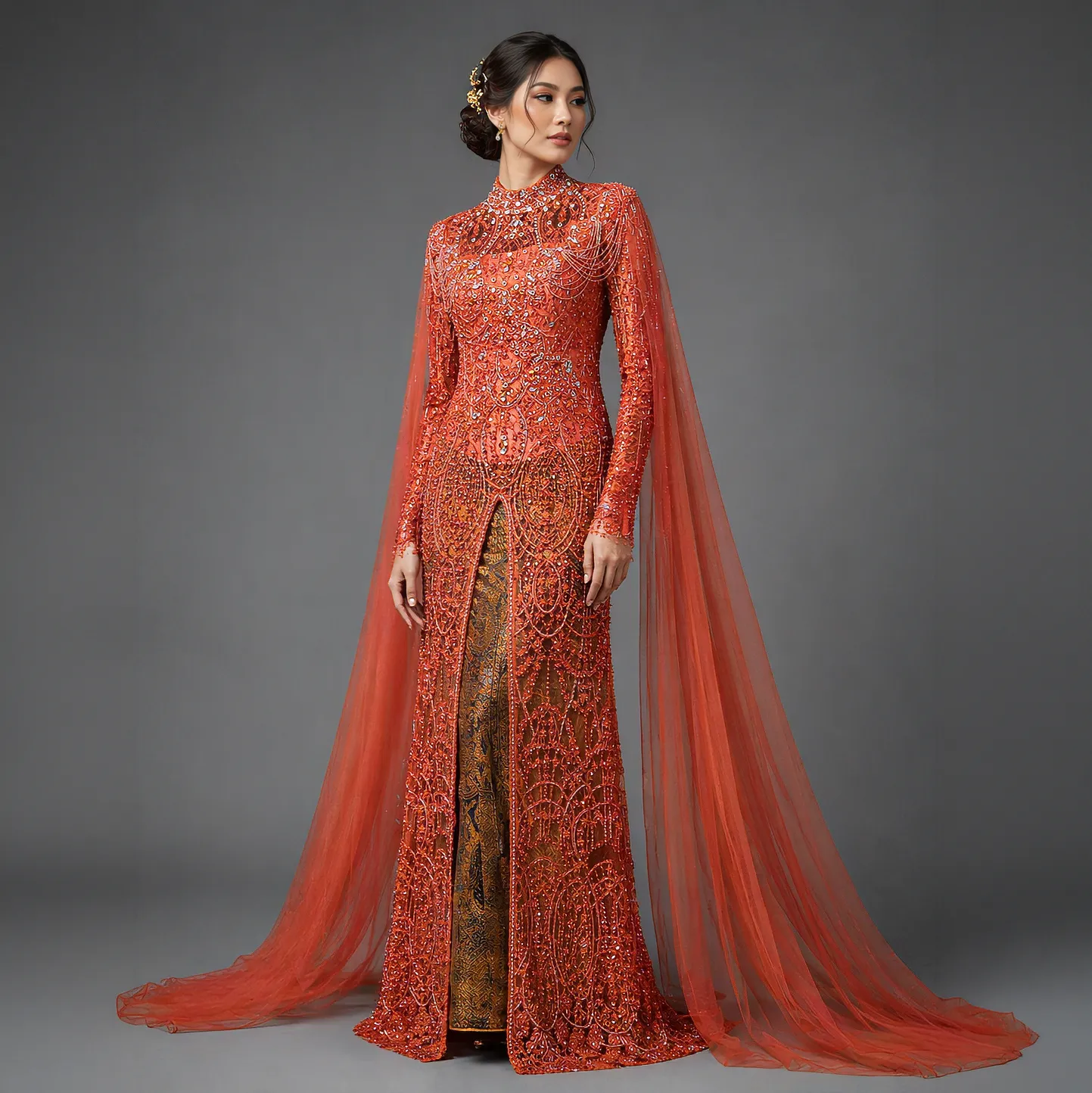 (KESS-023) Kebaya Pengantin Teracota Fitri