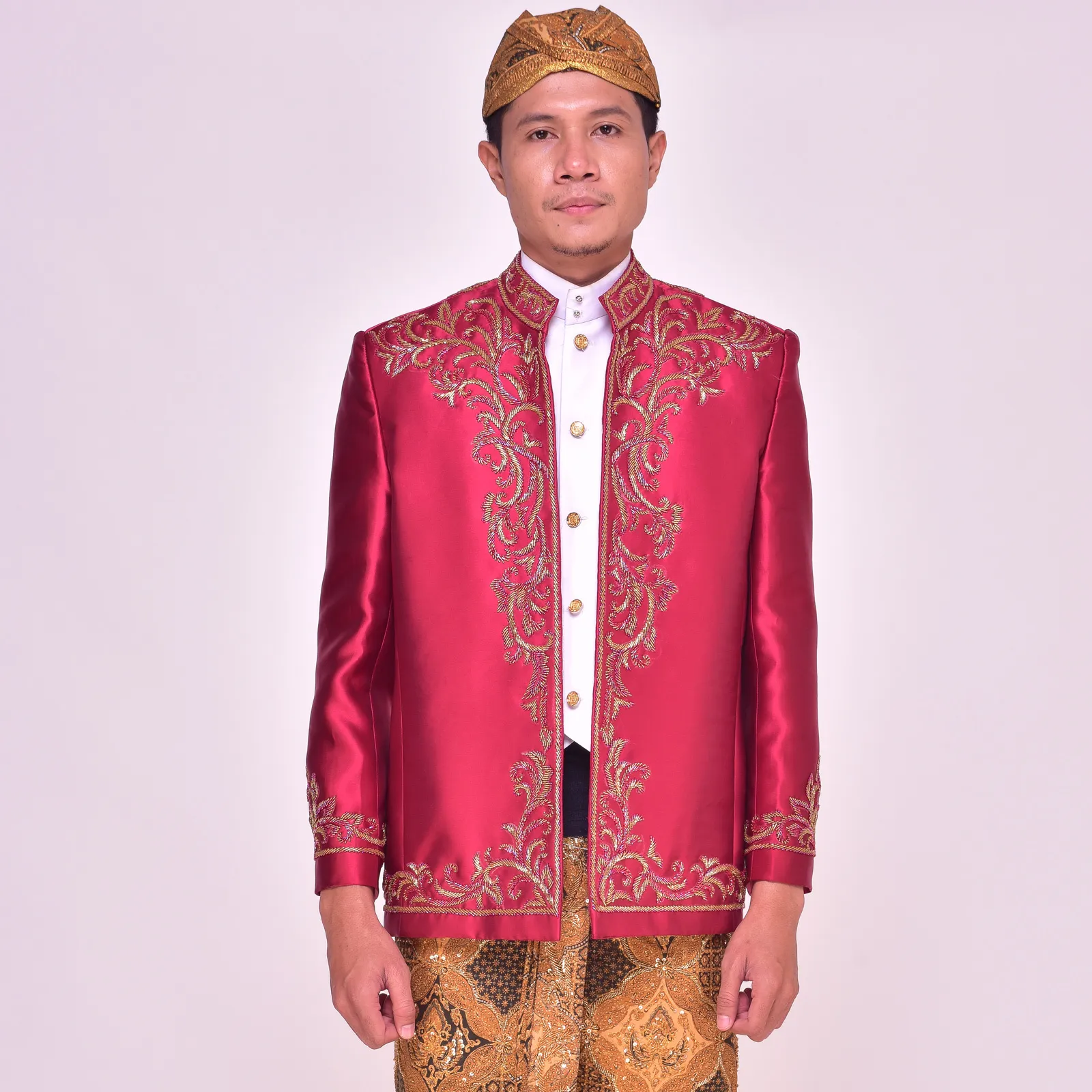 (BS-147) Beskap Pengantin Marun Paris
