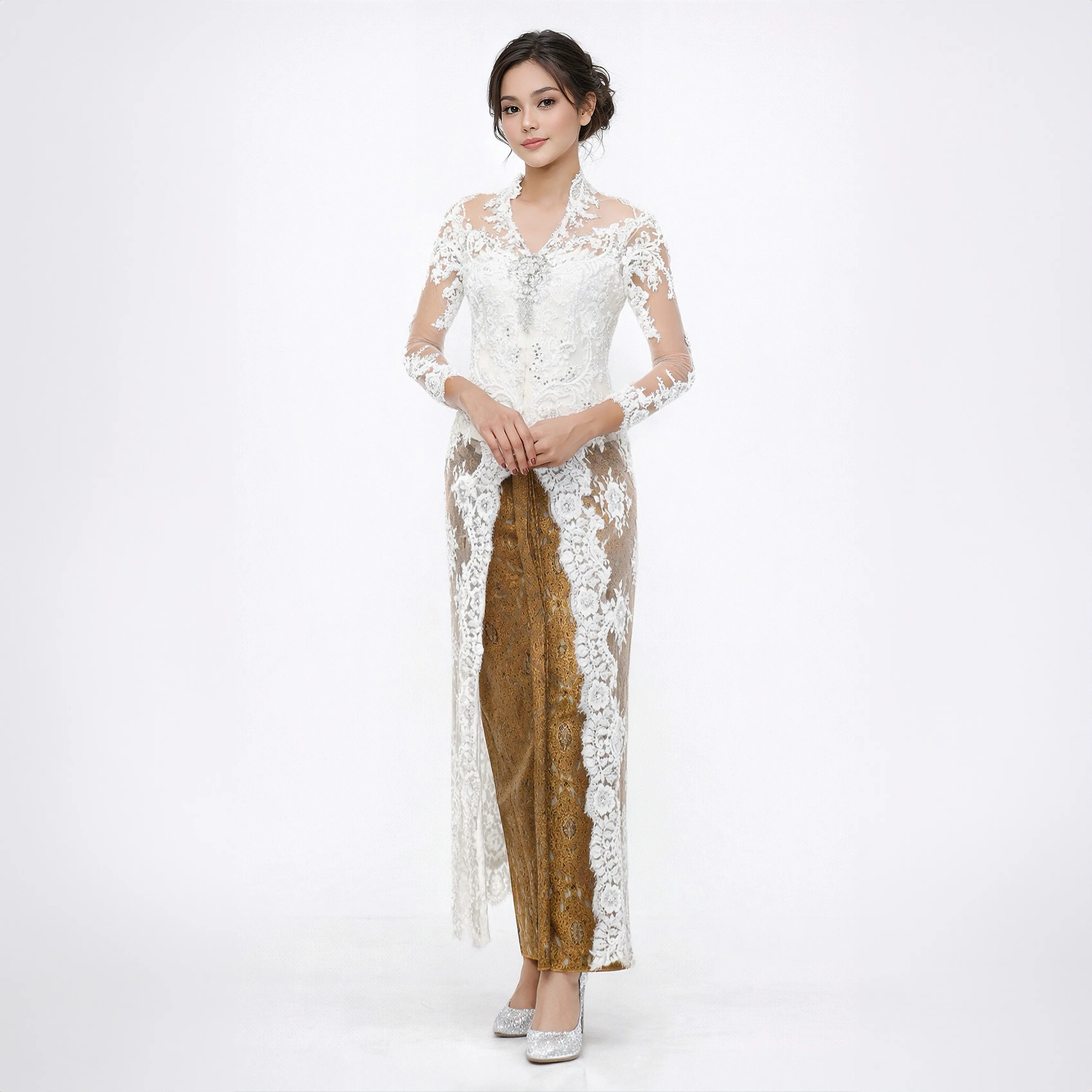 (KR-161) Kebaya Pengantin Putih Aisha Atya