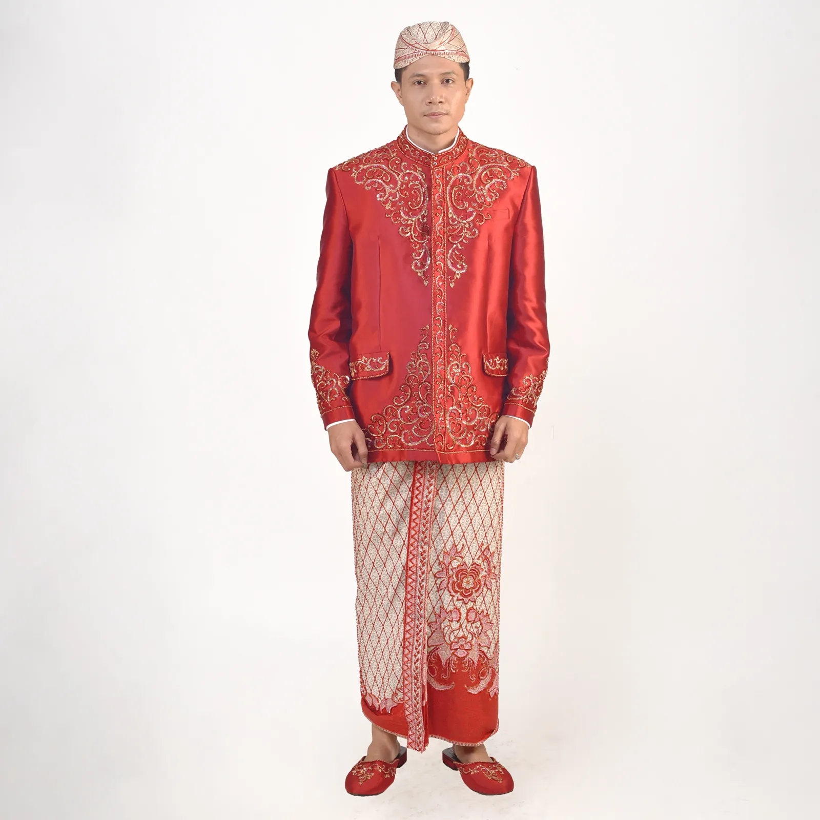 (BS-164) Beskap Pengantin Merah Aesha