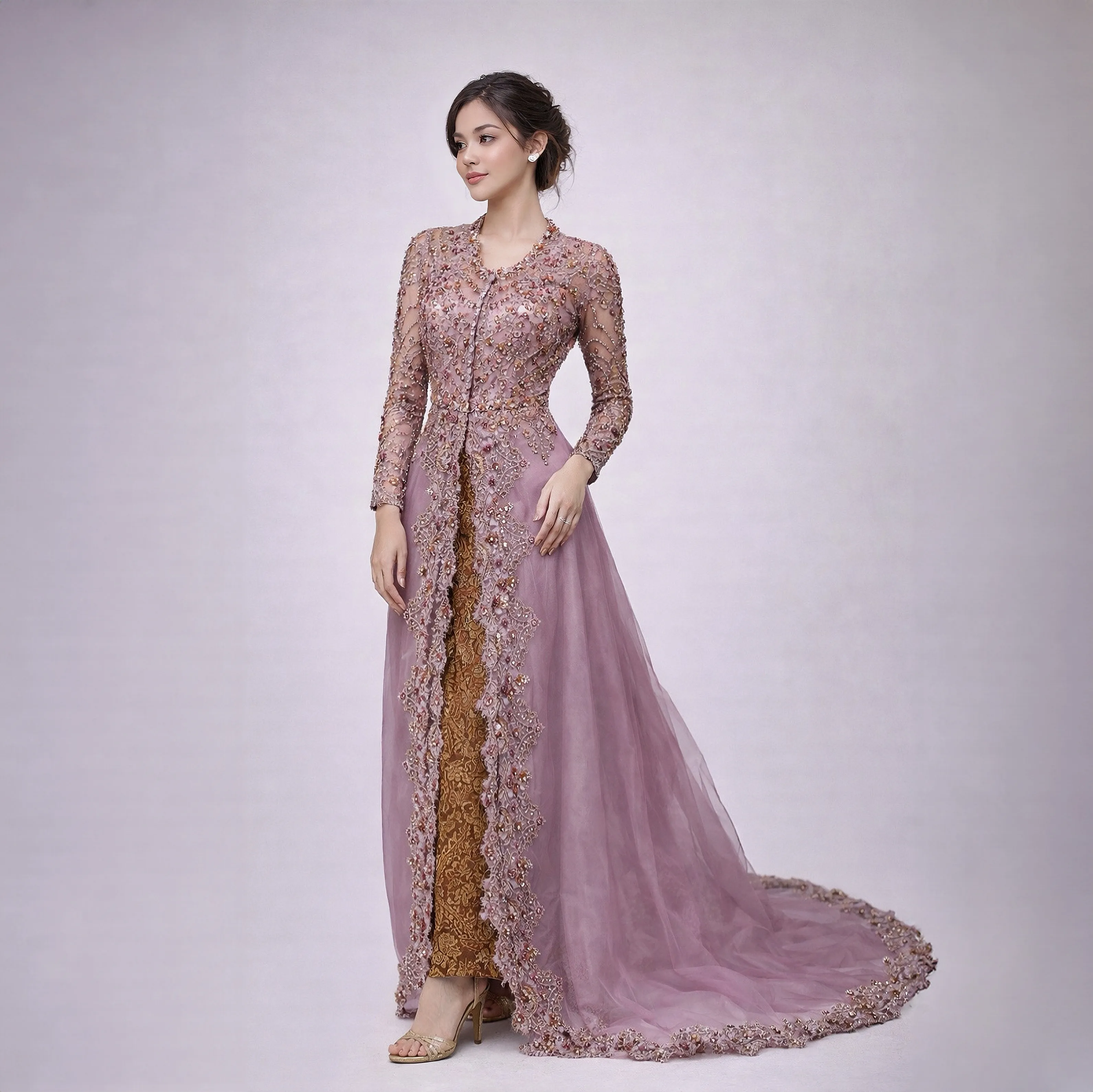(KE-130) Kebaya Pengantin Ungu Lilac