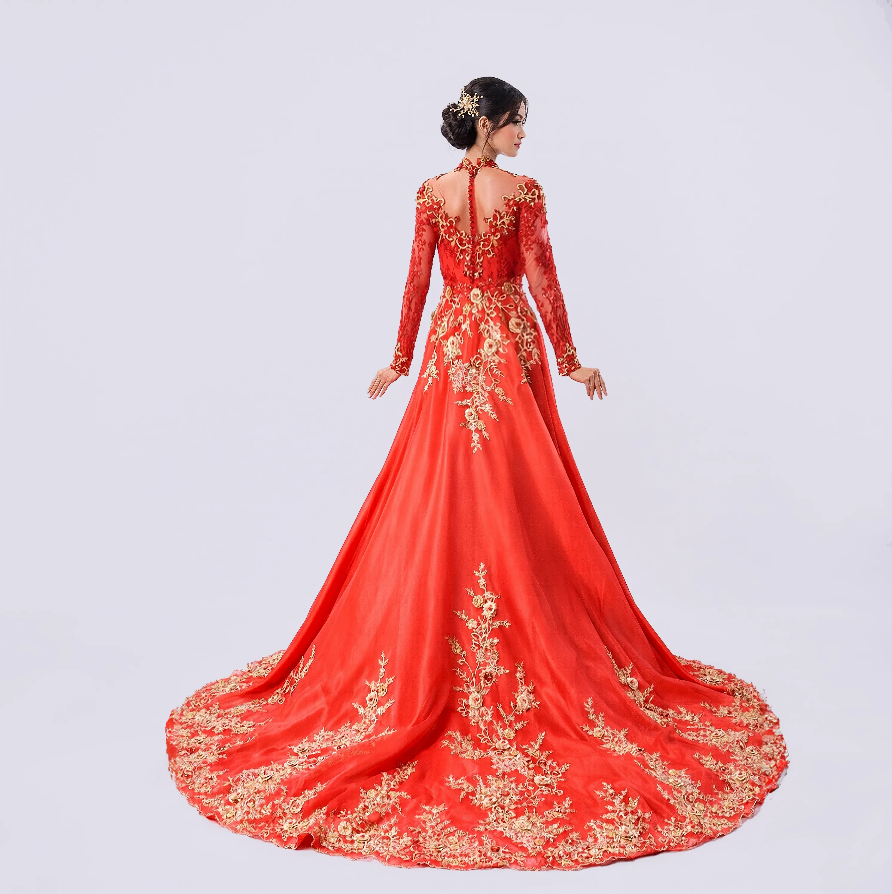 (KE-057) Kebaya Pengantin Merah Ulfa