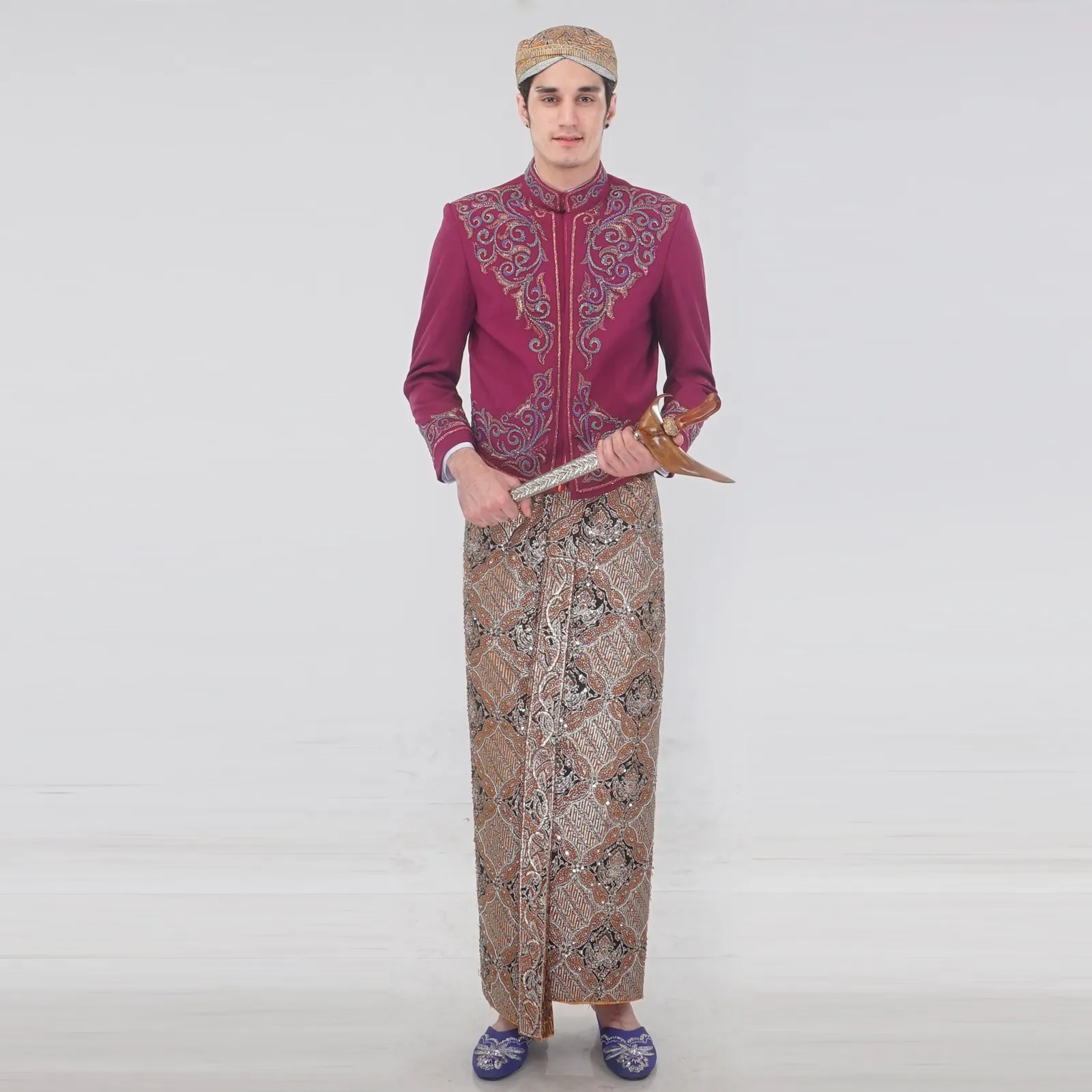 (BJ-097) Beskap Pengantin Ungu Agris Melinda