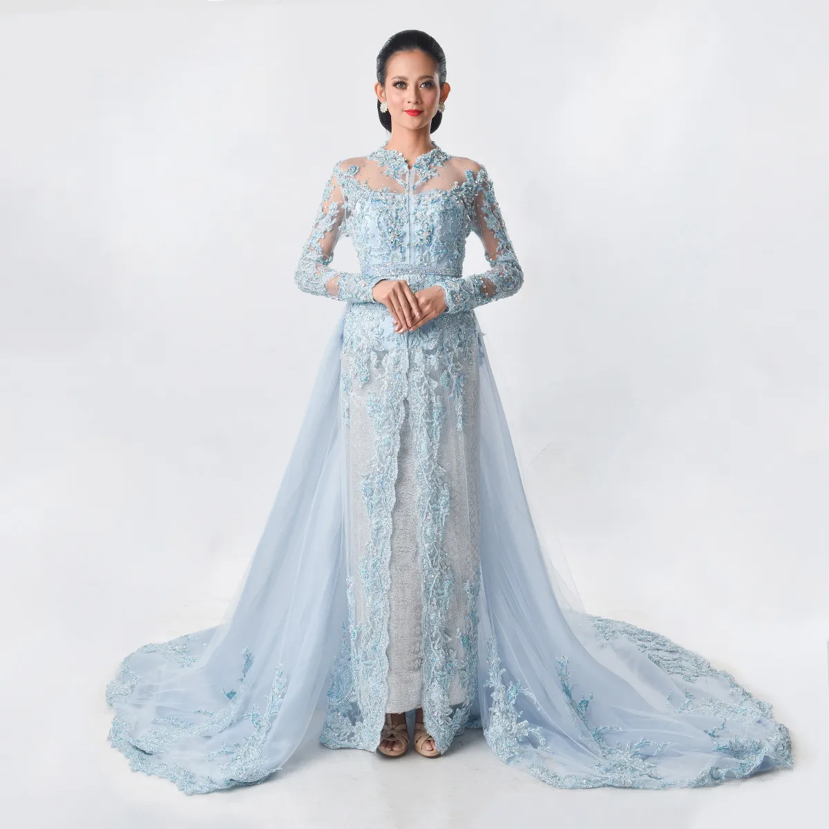 (KE-009) Kebaya Pengantin Biru Tya
