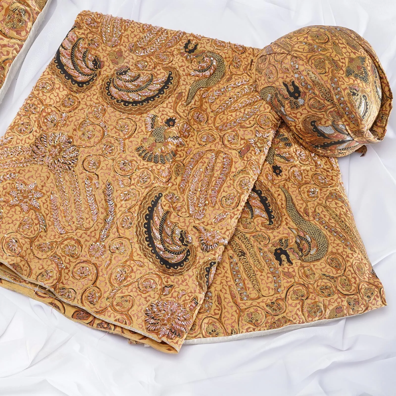 (KAM-099) Kain Pengantin Sunda/Solo Srikaton Orange