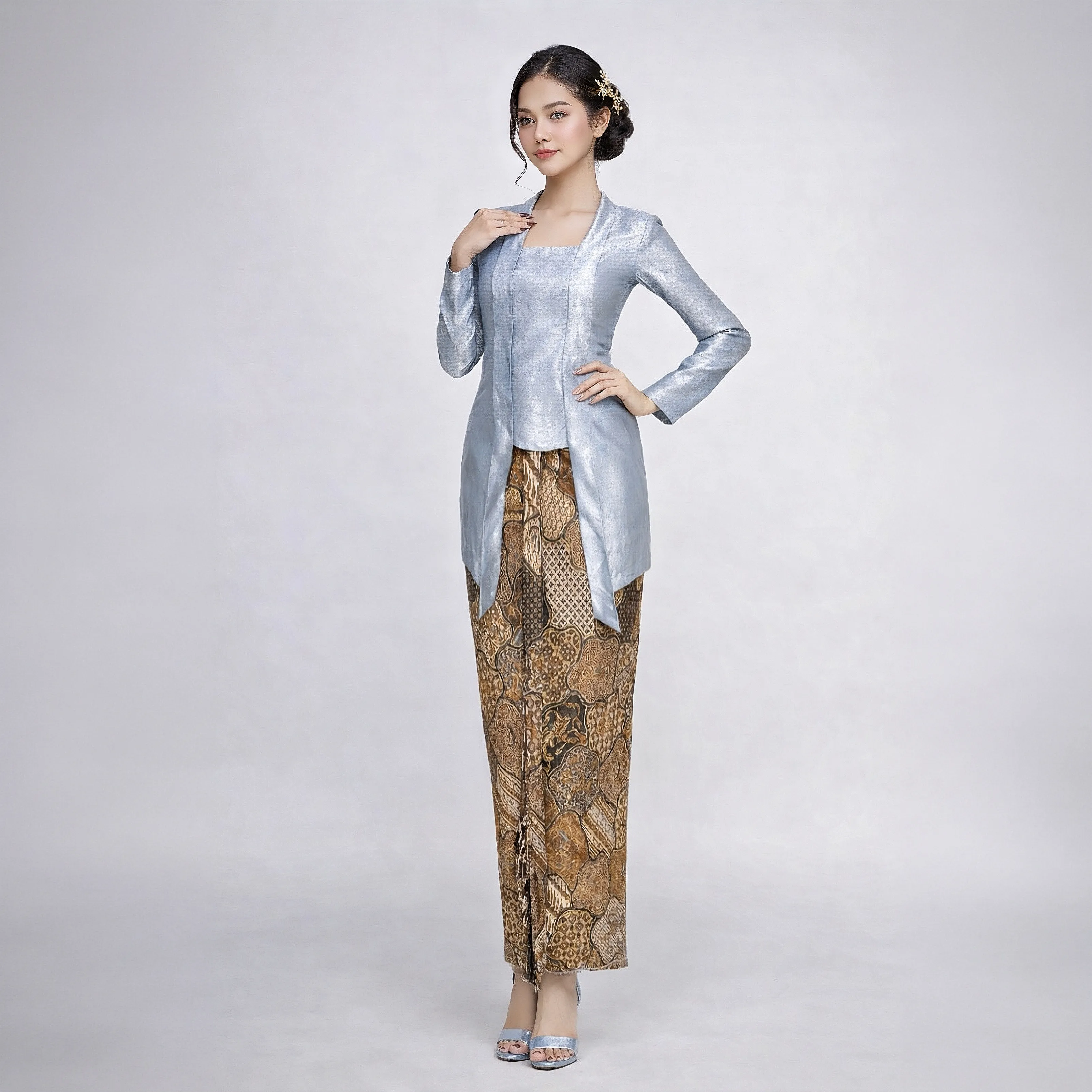 (BT-059) Kebaya Bridesmaid/Engagement/Graduation Iceblue Kutubaru