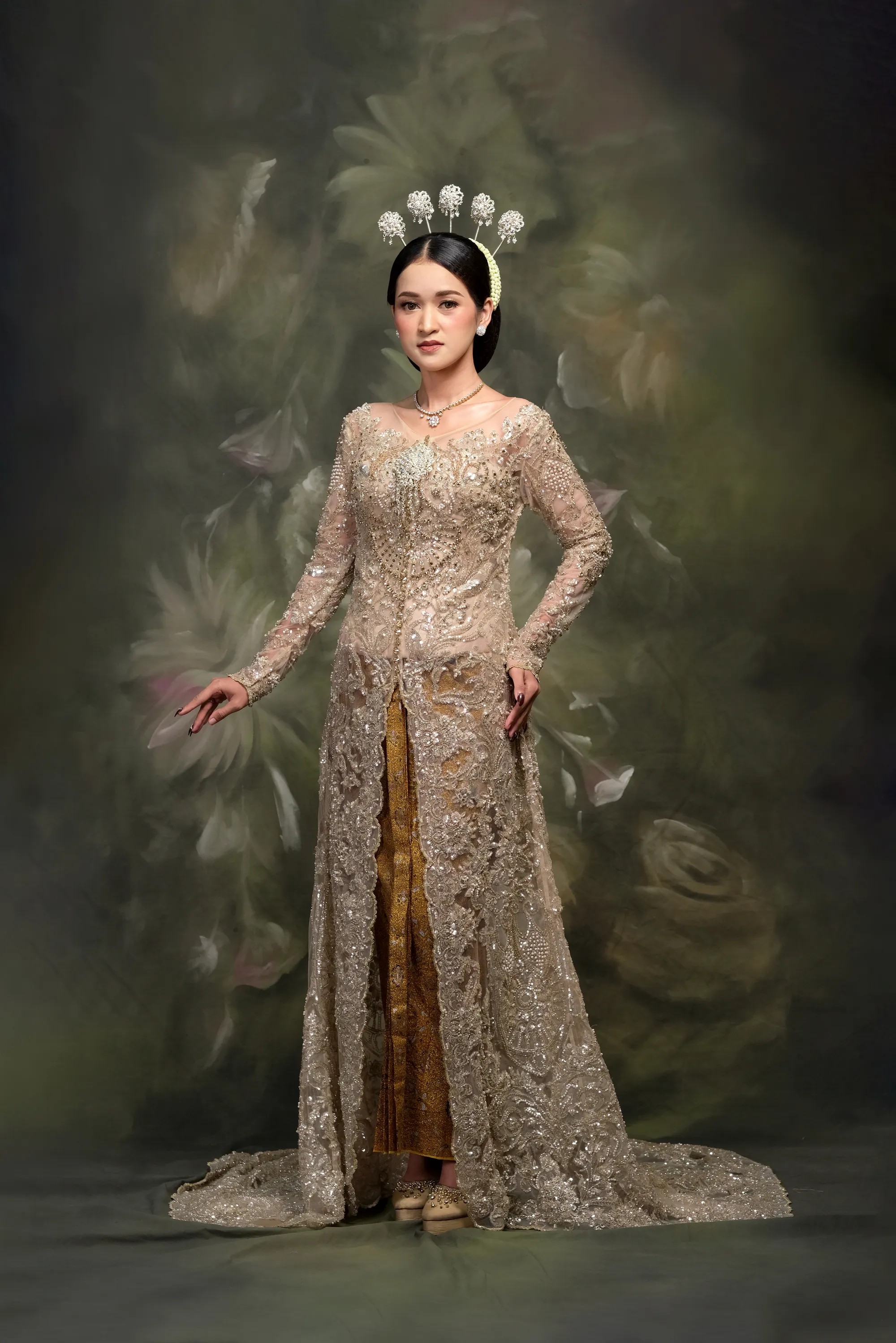 (KESS-036) Kebaya Pengantin Champagne Mafaza