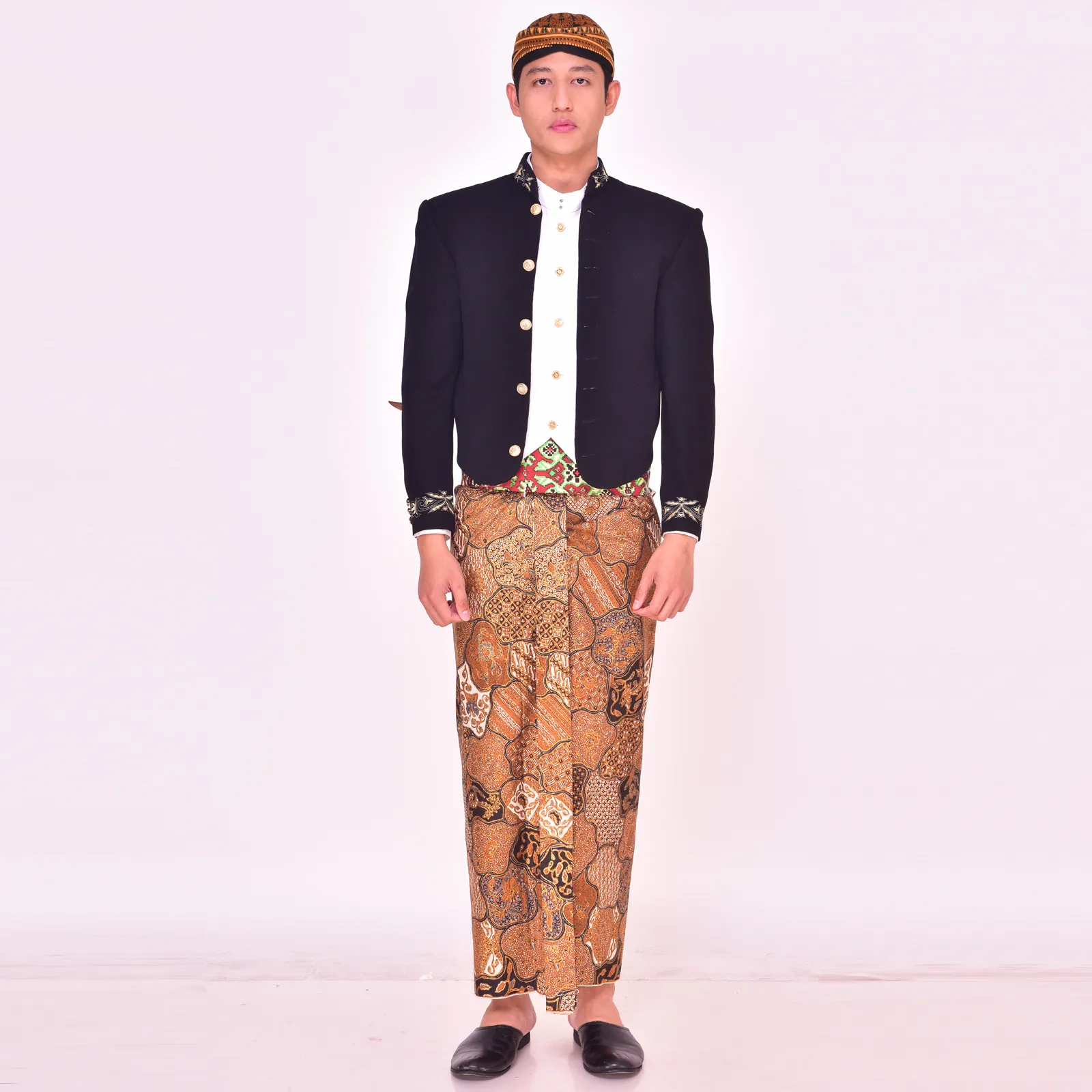 (ATJ-022) Beskap Hitam Bordir Sikepan (Gliter)