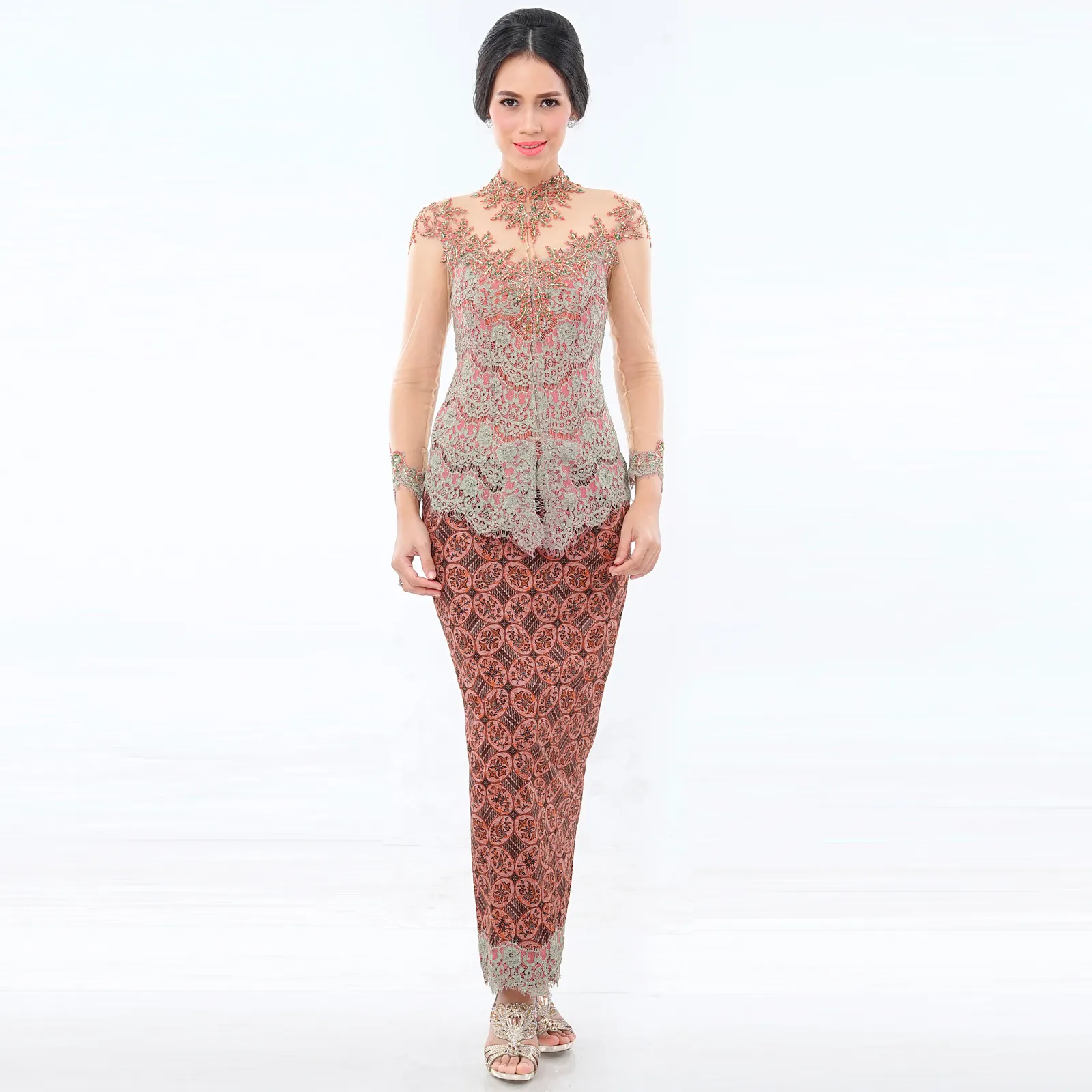 (BT-008) Kebaya Bridesmaid/Engagement/Graduation Brukat Hijau Salem