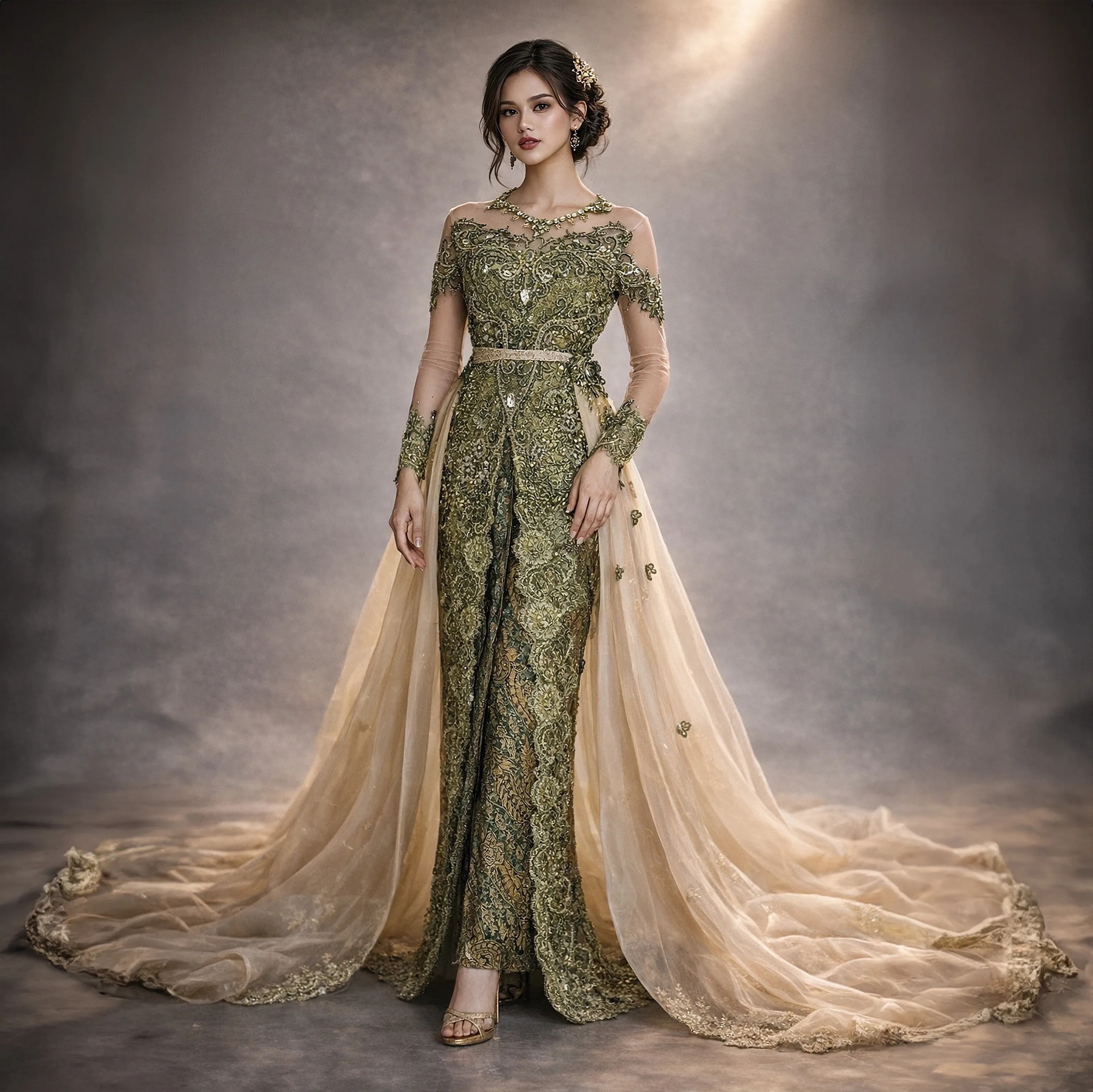 (KE-105) Kebaya Pengantin Hijau Judish