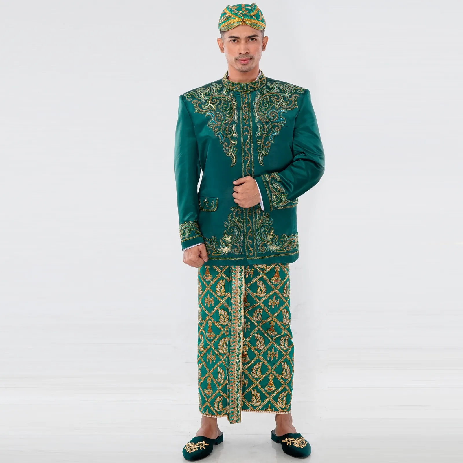 (BS-056) Beskap Pengantin Hijau Anisa