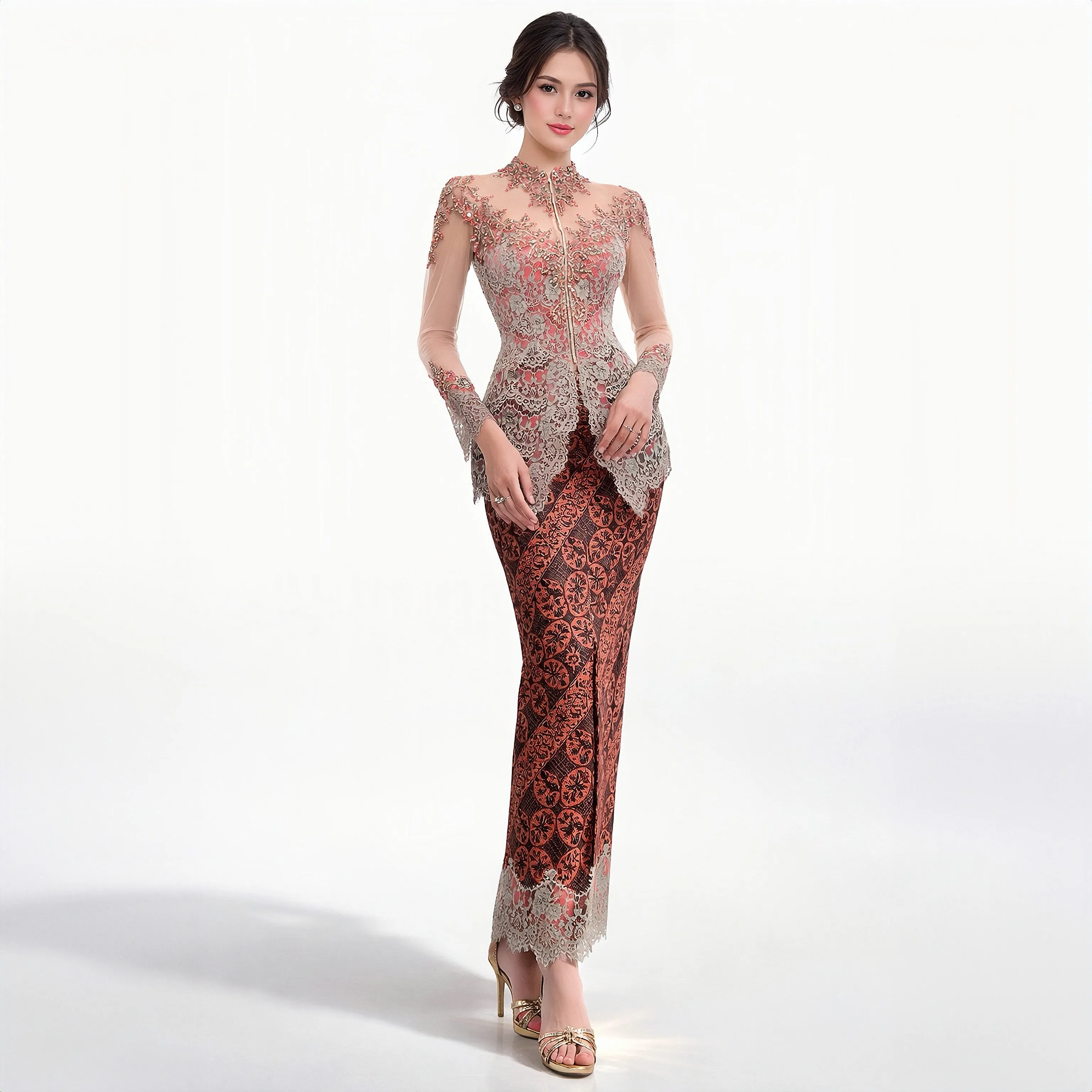 (BT-008) Kebaya Bridesmaid/Engagement/Graduation Brukat Hijau Salem