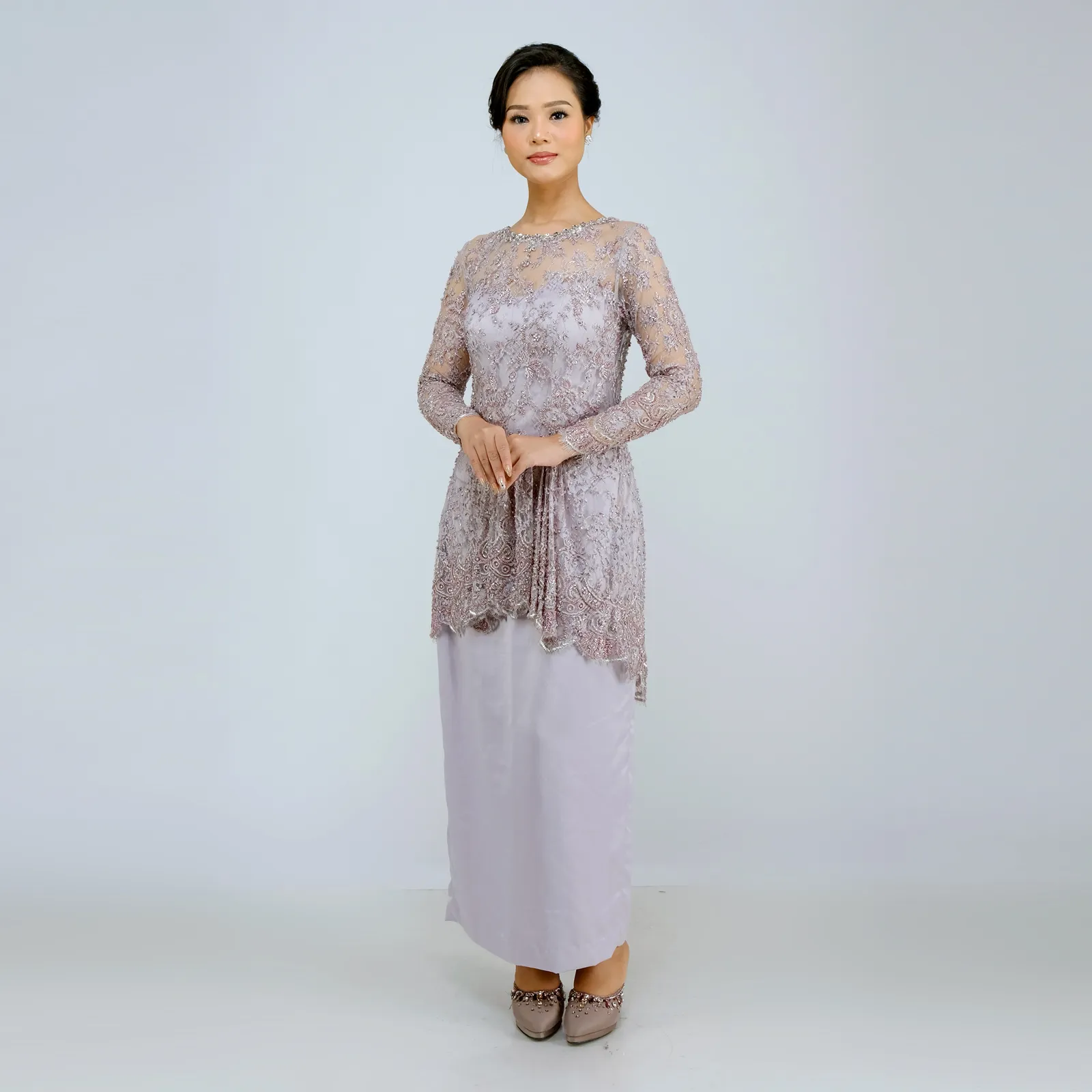 (KL-001) Kebaya Bridesmaid/Engagement/Graduation Brukat Ungu Lilac