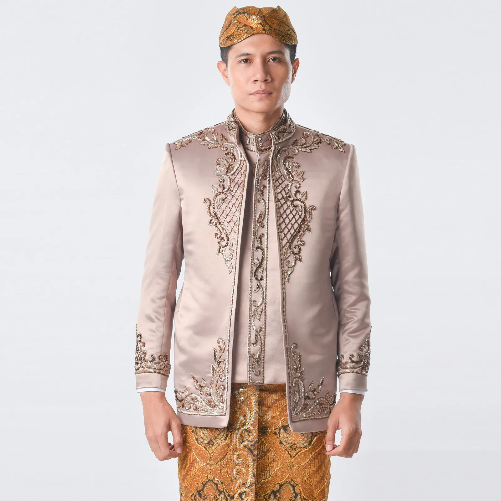 (BS-053) Beskap Pengantin Coklat Tembaga Fahira