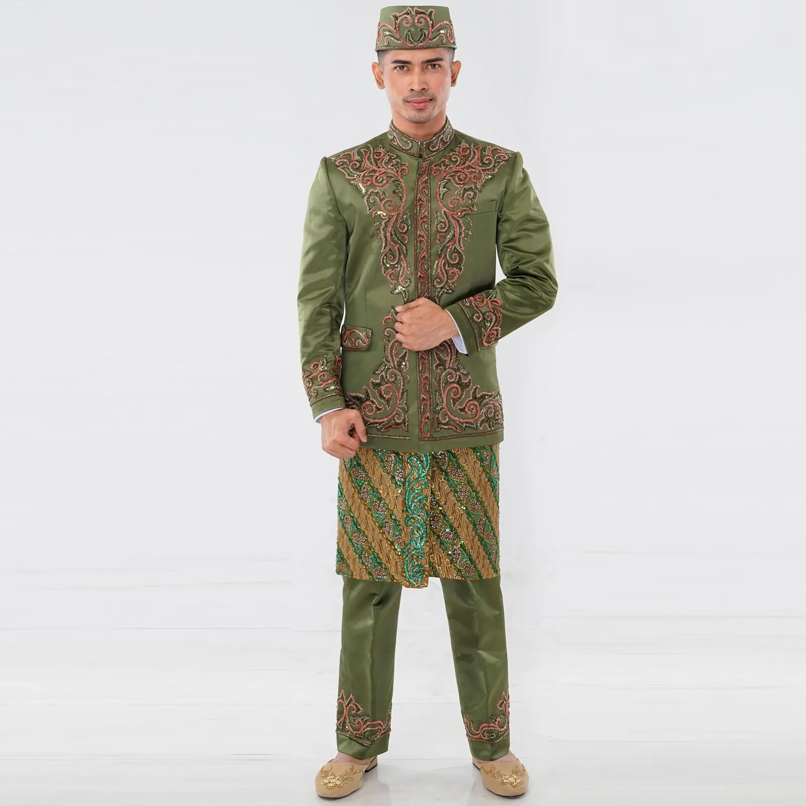 (BS-064) Beskap Pengantin Hijau Nadia