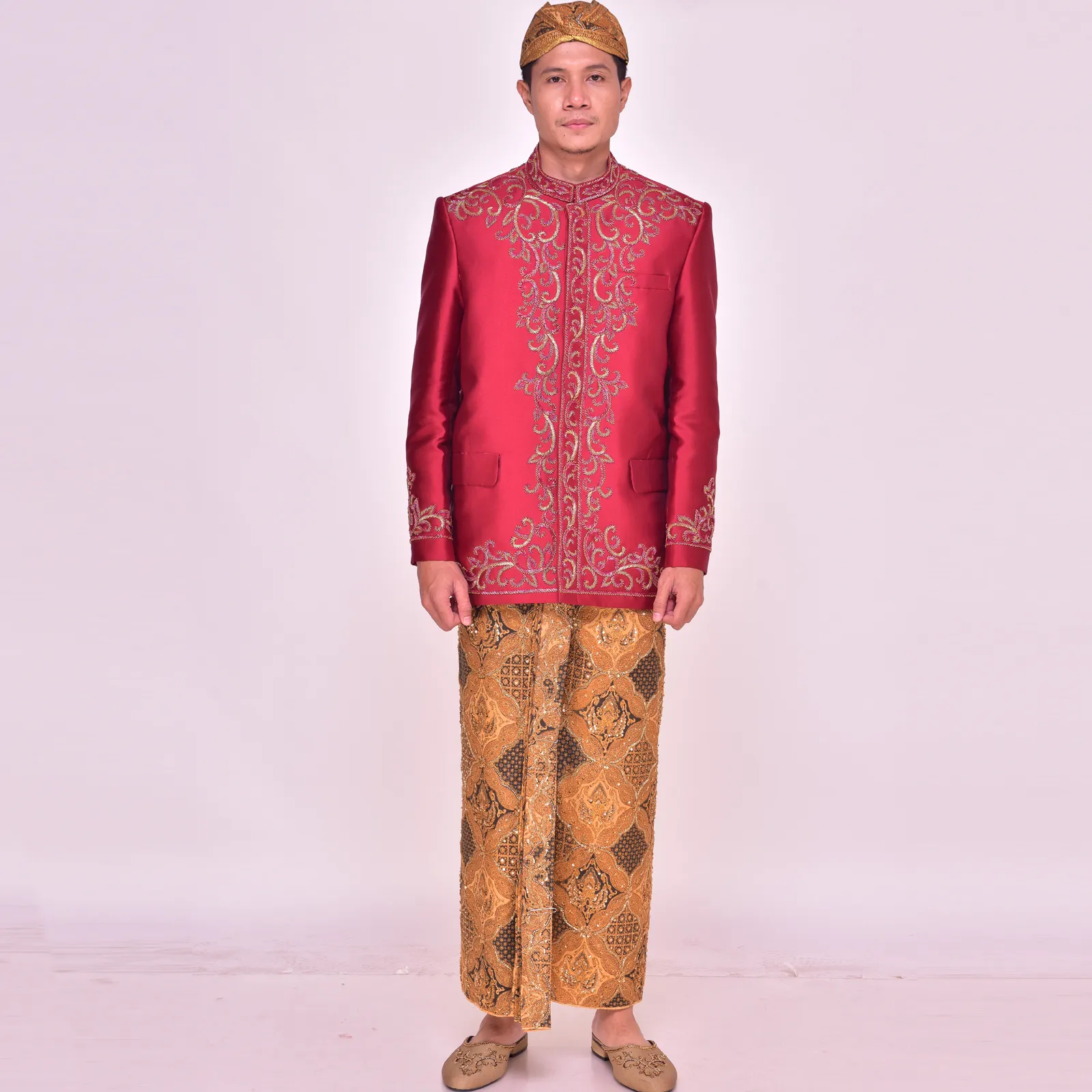 (BS-121) Beskap Pengantin Marun Tania