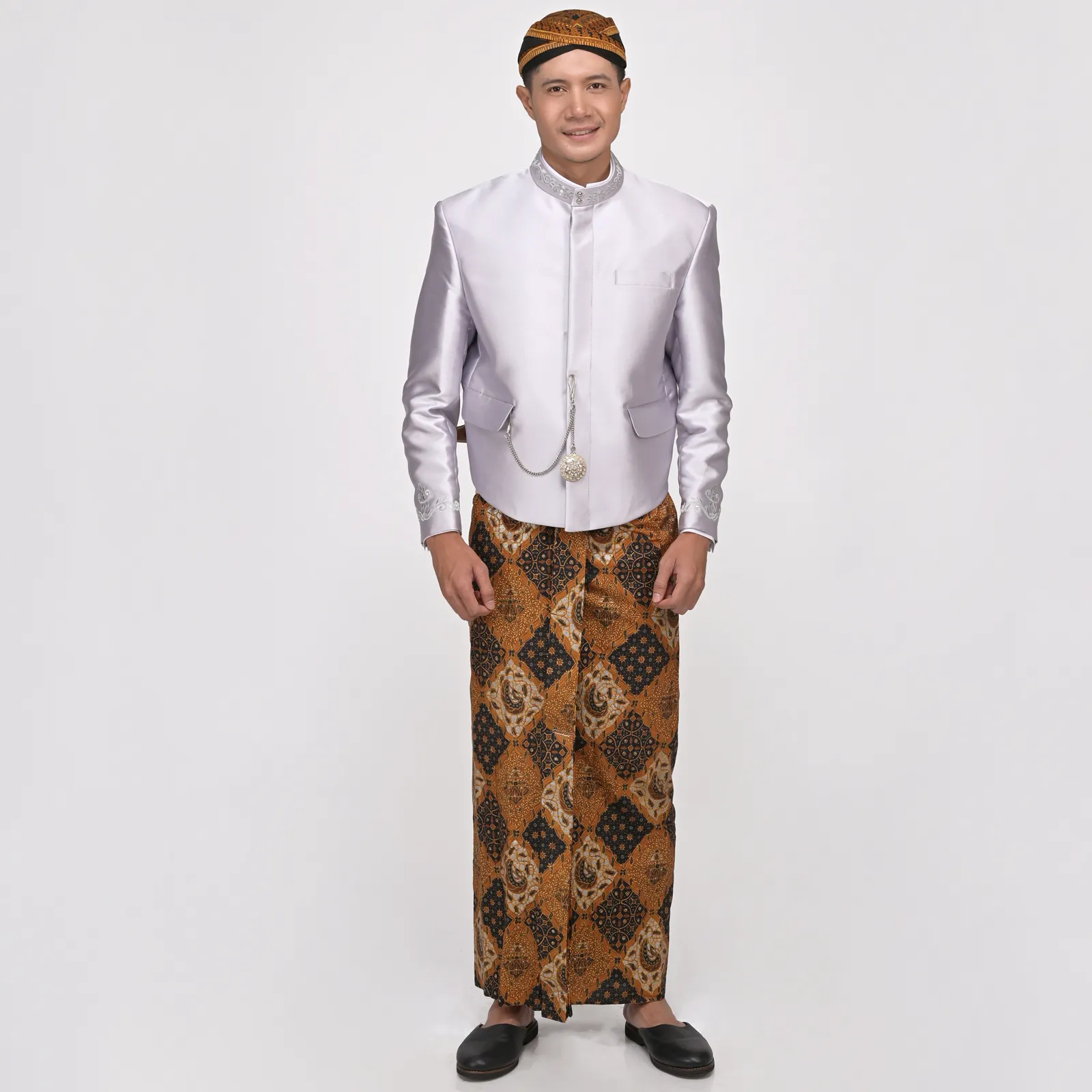 (ATJ-038) Beskap Silver Bordir Atela