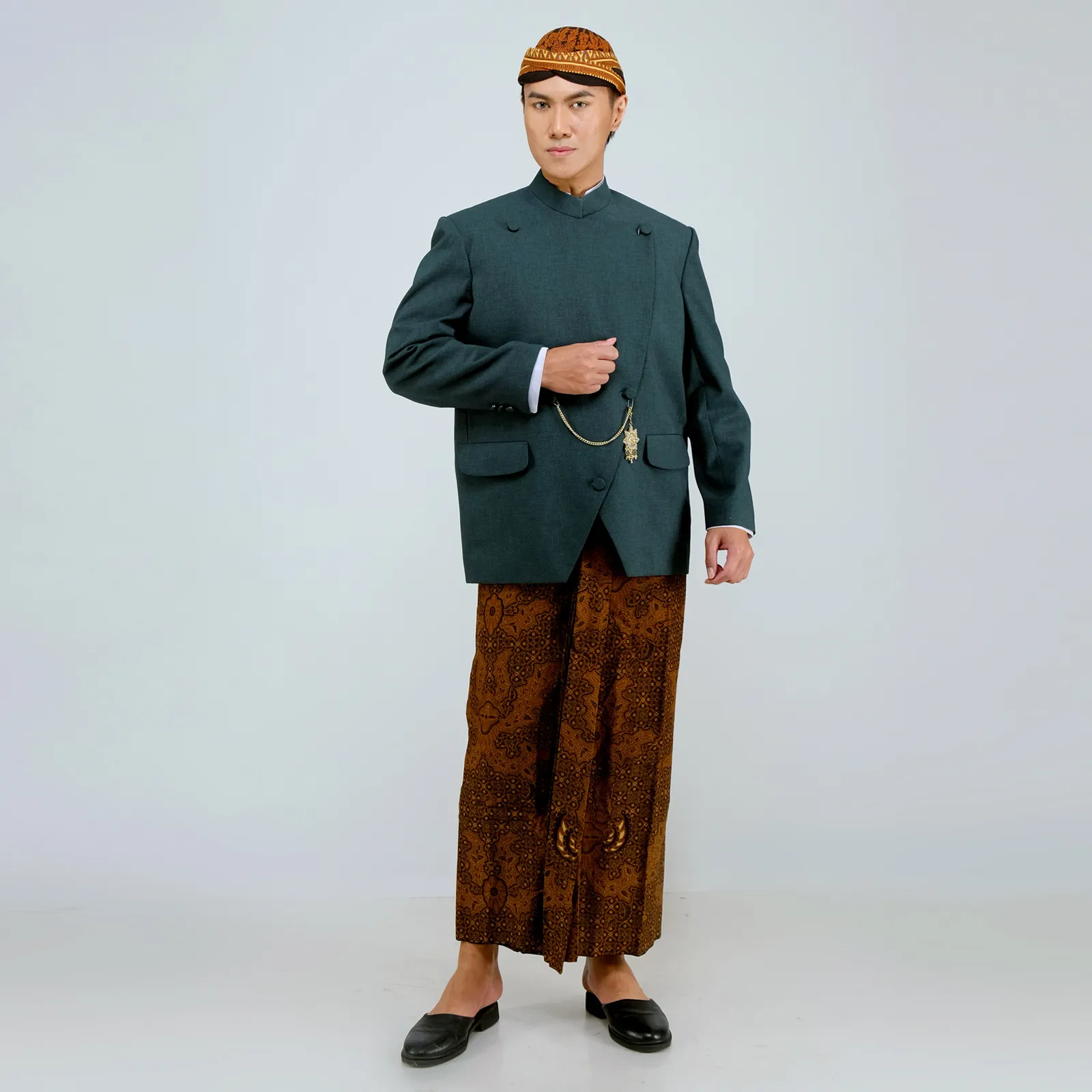 (LAN-009) Beskap Landung Hijau Botol